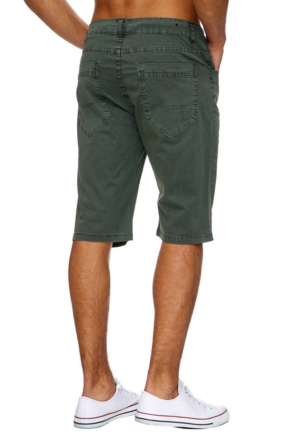 Bermuda Shorts Capri Egomaxx (1-tlg) Hose in Sommer 3/4 1901 Chinoshorts Sportliche Grün