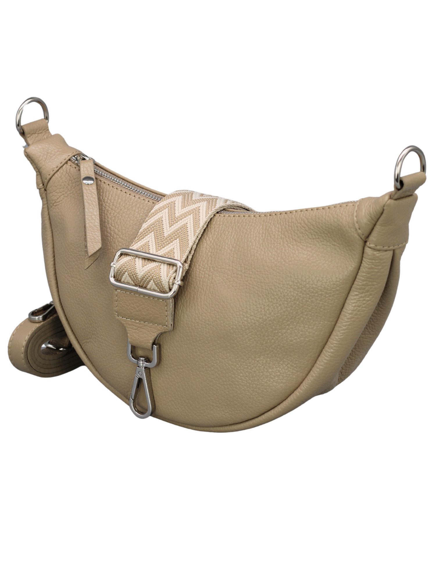 Schultertasche DIANA Halbmond Tasche Leder, Umhängetasche für Damen, Gürteltaschen