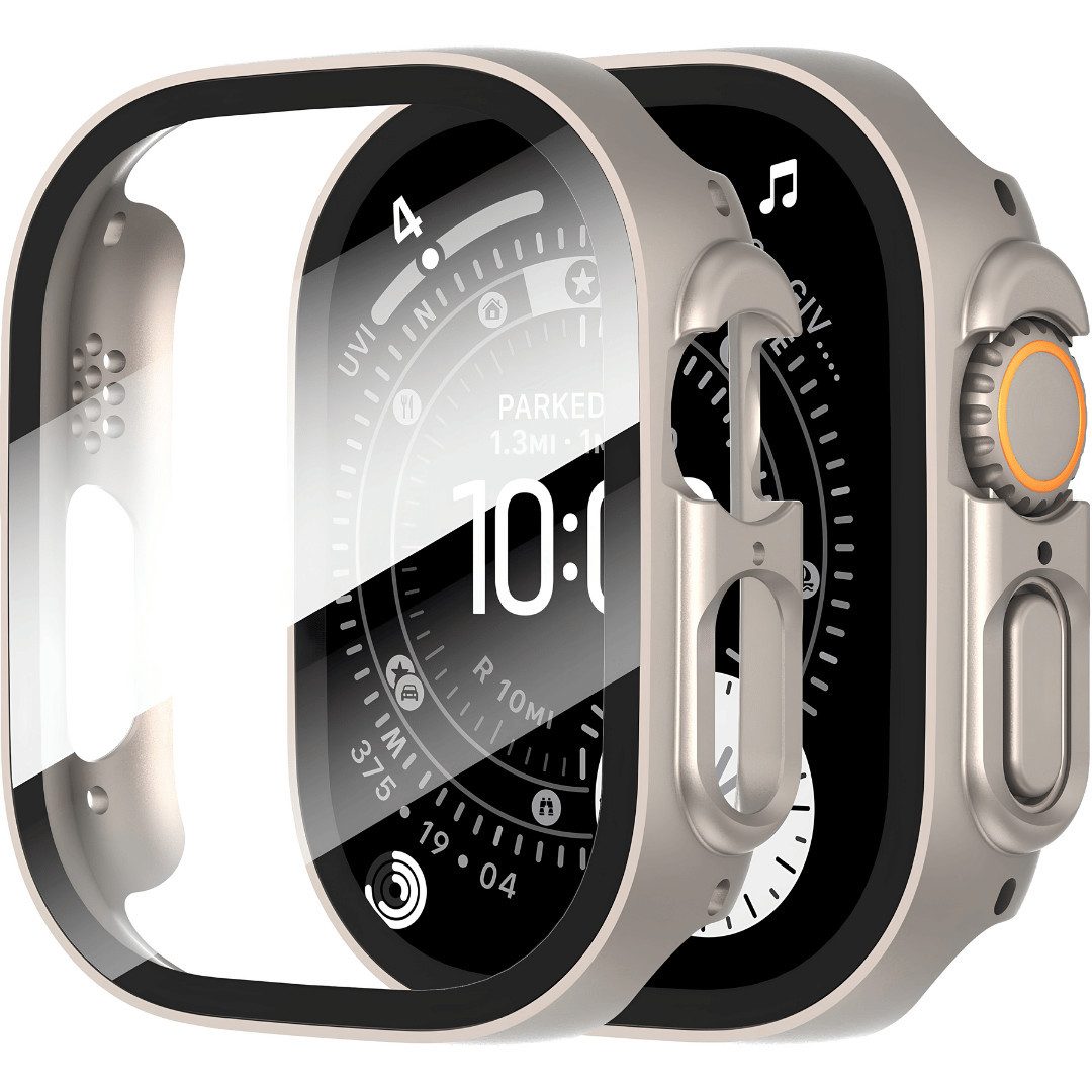 SmartUP Smartwatch-Hülle für Apple Watch Ultra 4 49mm Schutzglas Panzerfolie Display Case 360° 1,98, 360 Grad Schutz, präzise Aussparungen
