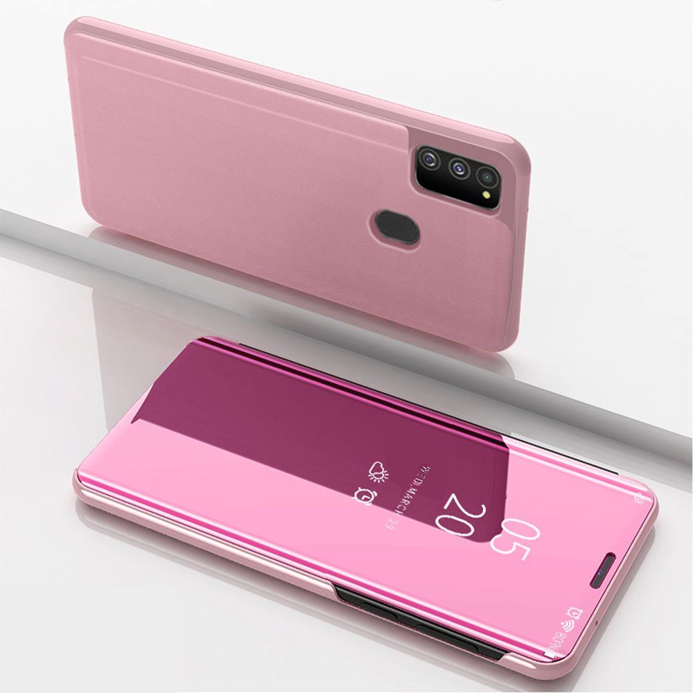 FITSU Handyhülle Spiegel Hülle für Samsung Galaxy M31 Handytasche, Schlanke Klapphülle, elegantes Flipcase, Handyhülle mit Standfunktion