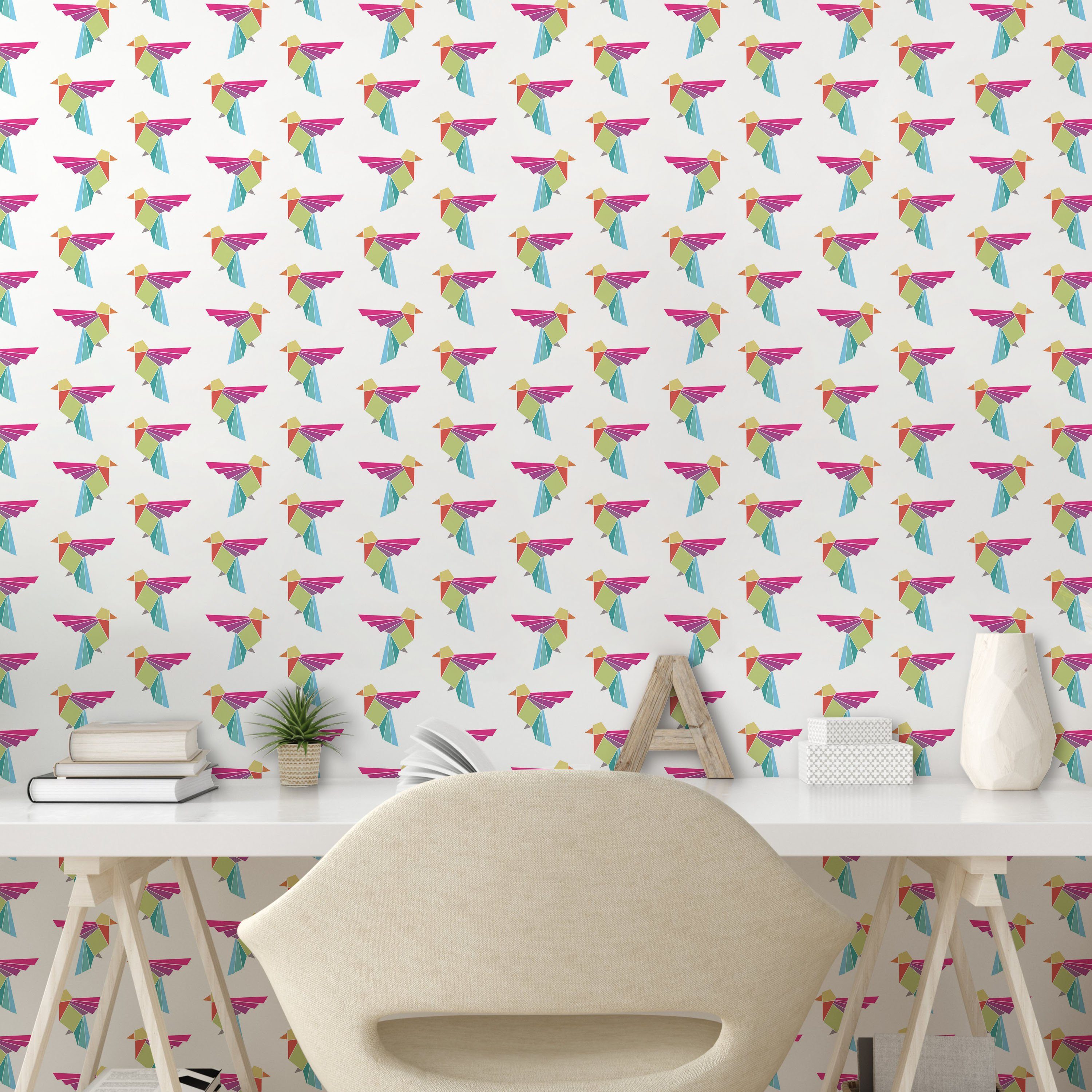 Papierkunst Vogel Küchenakzent, Origami Japanische Vinyltapete Wohnzimmer selbstklebendes Abakuhaus