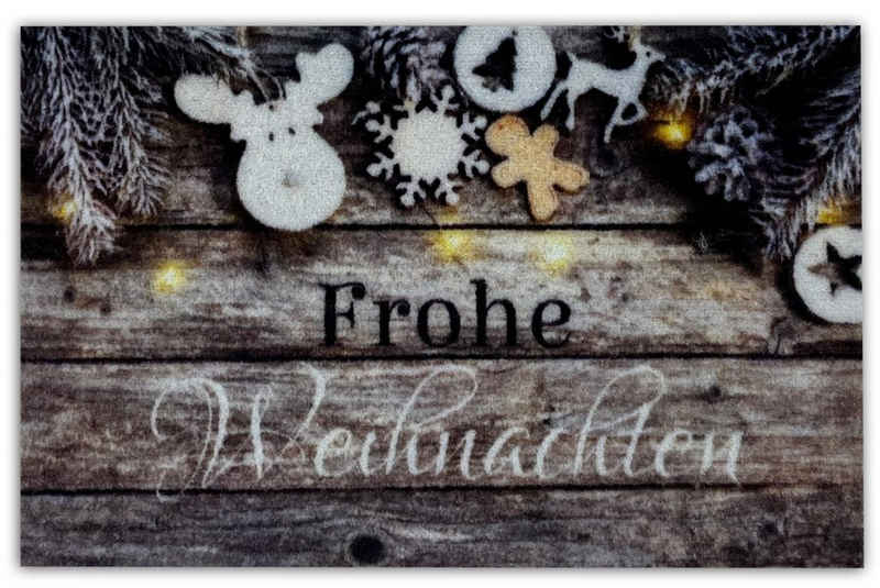 Fußmatte Astra Weihnachts - Fussmatte 40x60cm Frohe Weinachten Holz Lichterkett, ASTRA