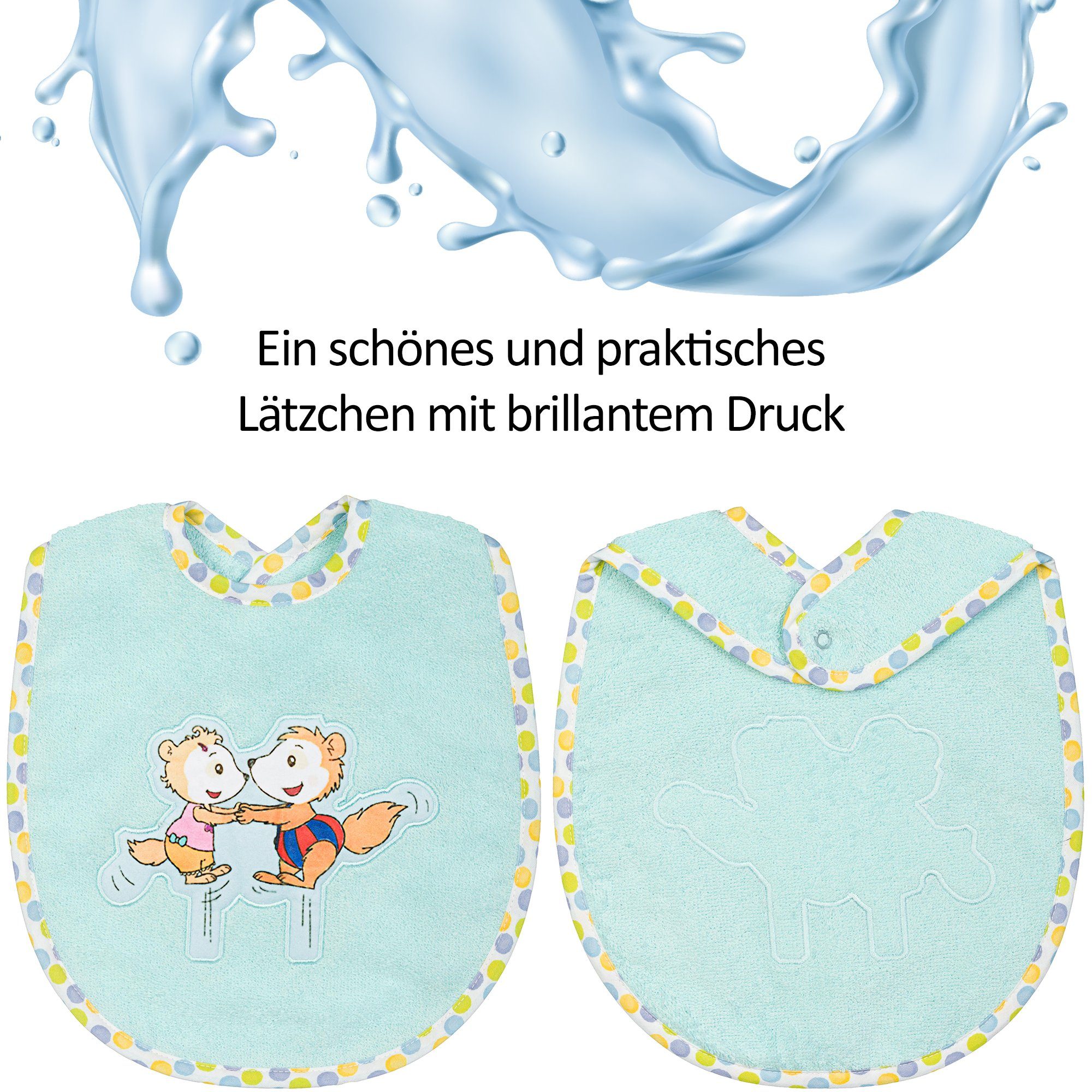Smithy Lätzchen Babylatz mit Bobo in made Europe Siebenschläfer, (1-St), Baumwolle