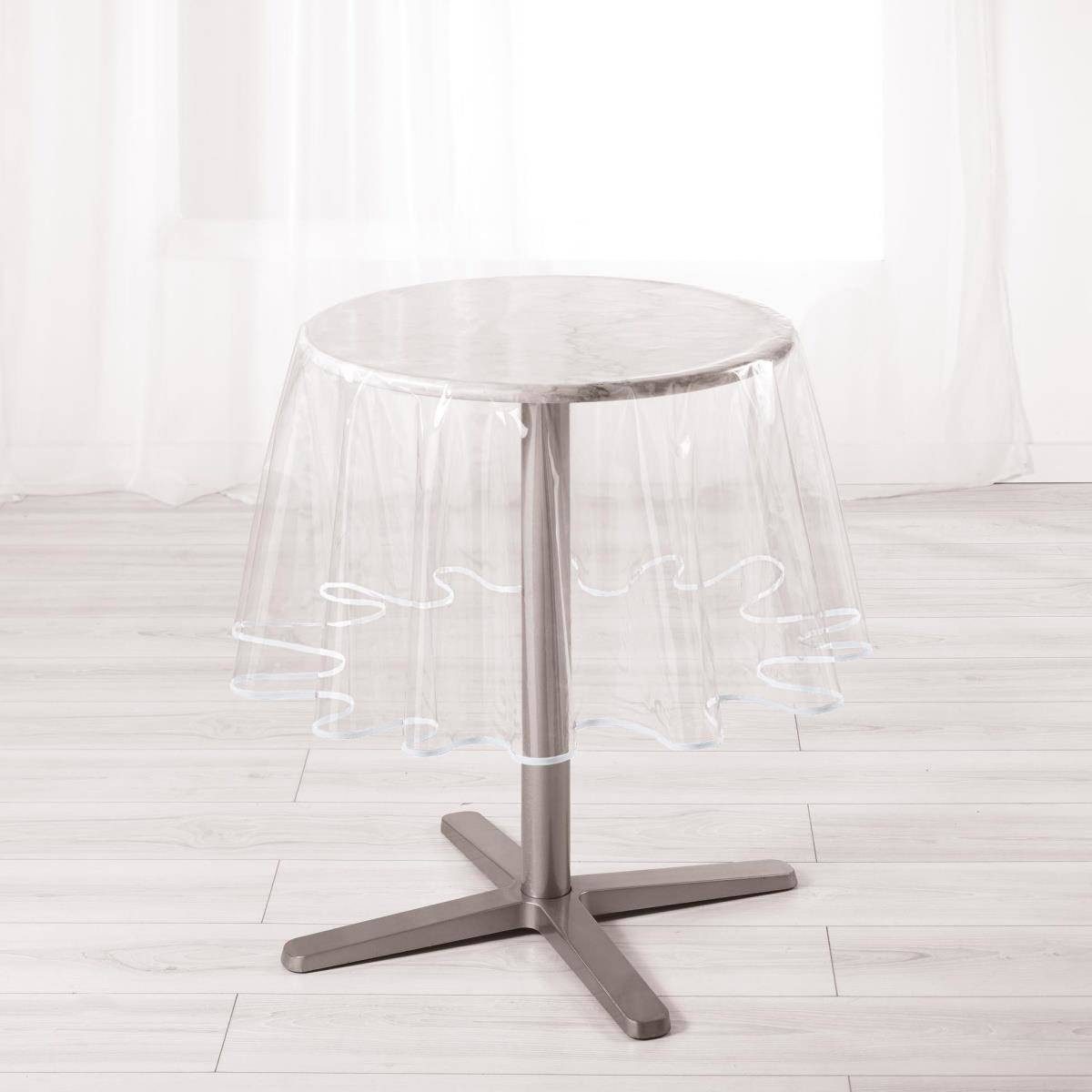 Douceur d'intérieur Tischdecke Transparente Wachstischdecke, rund, Ø 180 cm (Tischdecken 1-tlg)