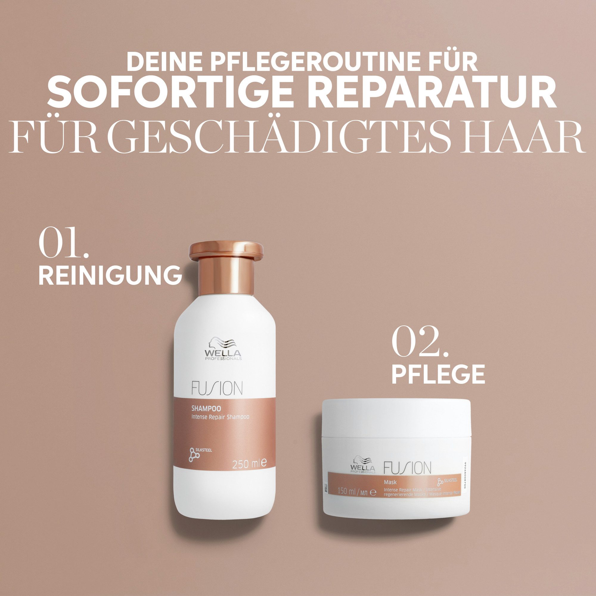 Wella Professionals Haarshampoo CARE FUSION INTENSE REPAIR SHAMPOO, bessere Kämmbarkeit, reparierend und schützend, ohne Mikroplastik