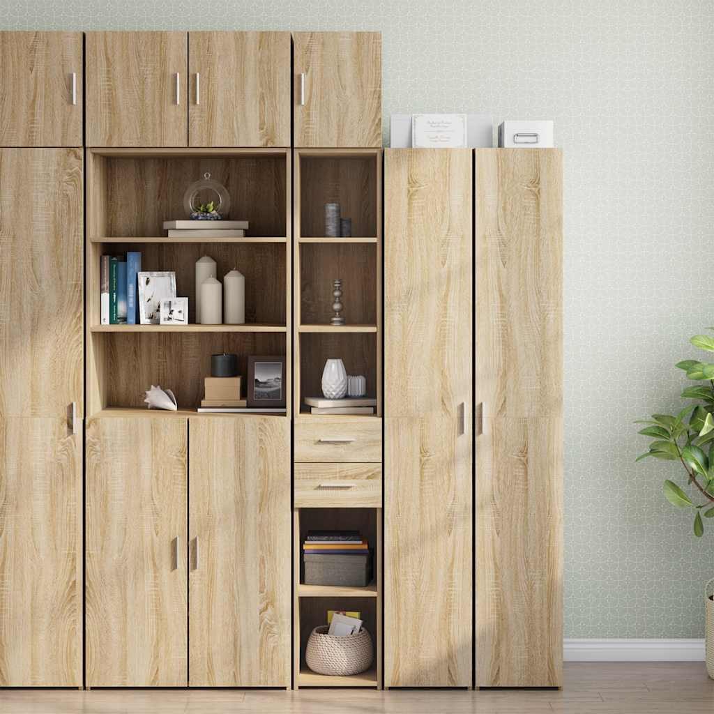 vidaXL Sideboard Hochschrank Schmal Sonoma-Eiche 30x42,5x225 cm Holzwerkstoff (1 St)