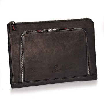 Donbolso Laptoptasche Notebook-Hülle London schwarz 13,3 Zoll DIN A4 Ultrabook Echtleder, Schwarz M Leder