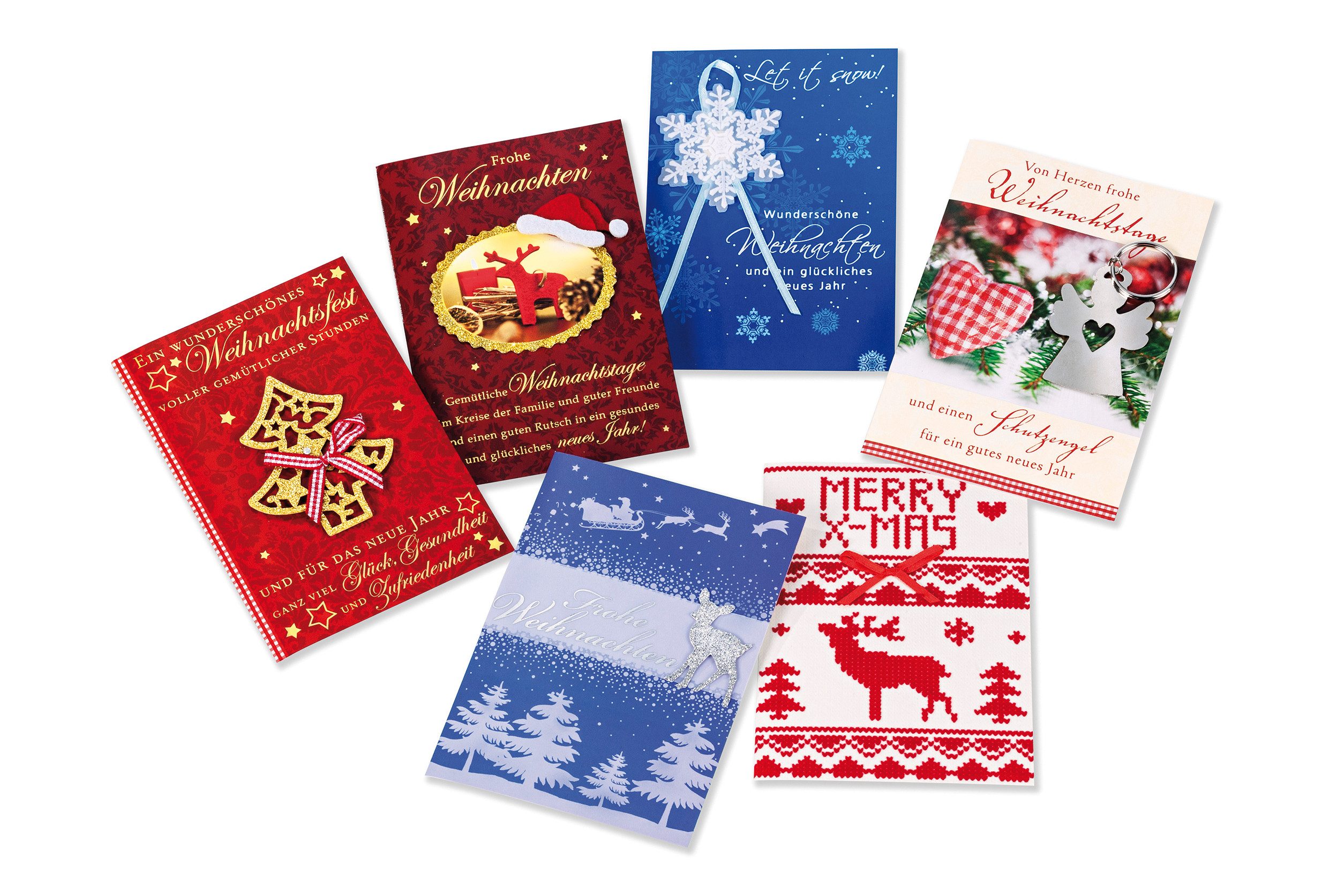 Grußkarten Weihnachten GrußkartenPackung 6 Karten im Format 116 x 166 cm mit Br