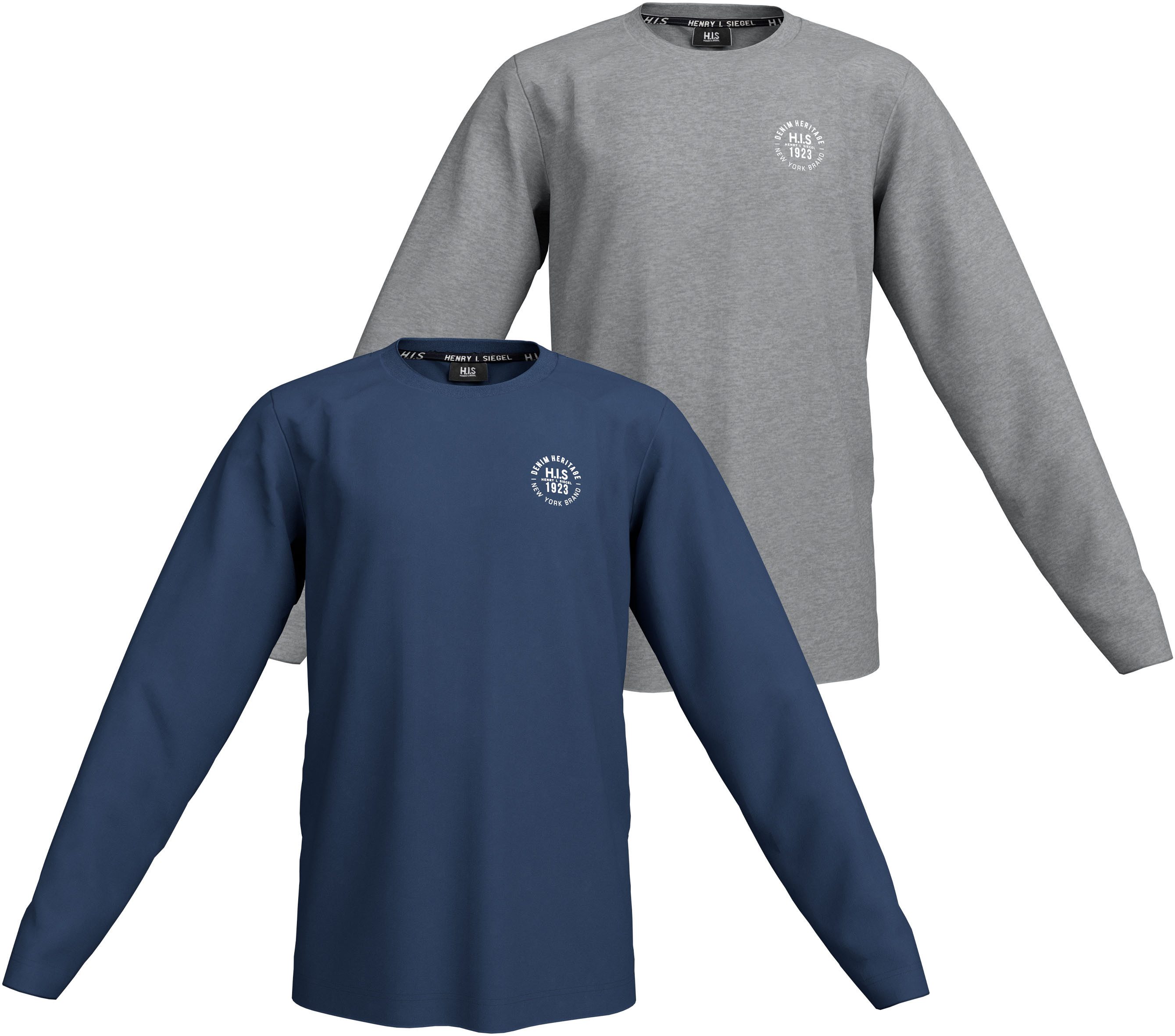 H.I.S Langarmshirt 2er Pack Shirts mit Logoprint für Jungen (Packung, 2-tlg., 2) Für TEENS. 2er Pack Shirts