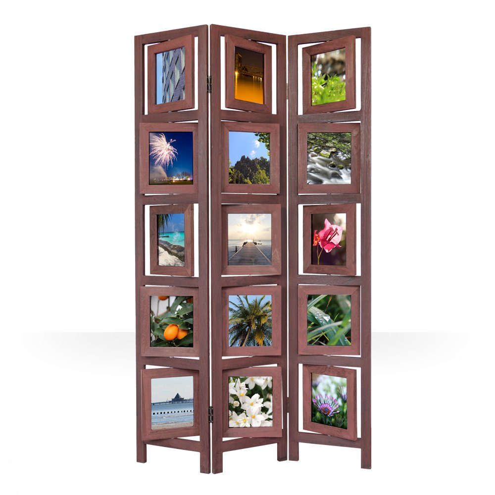 Homestyle4u Paravent Raumteiler Holz Trennwand Fotowand Indoor Sichtschutz günstig online kaufen