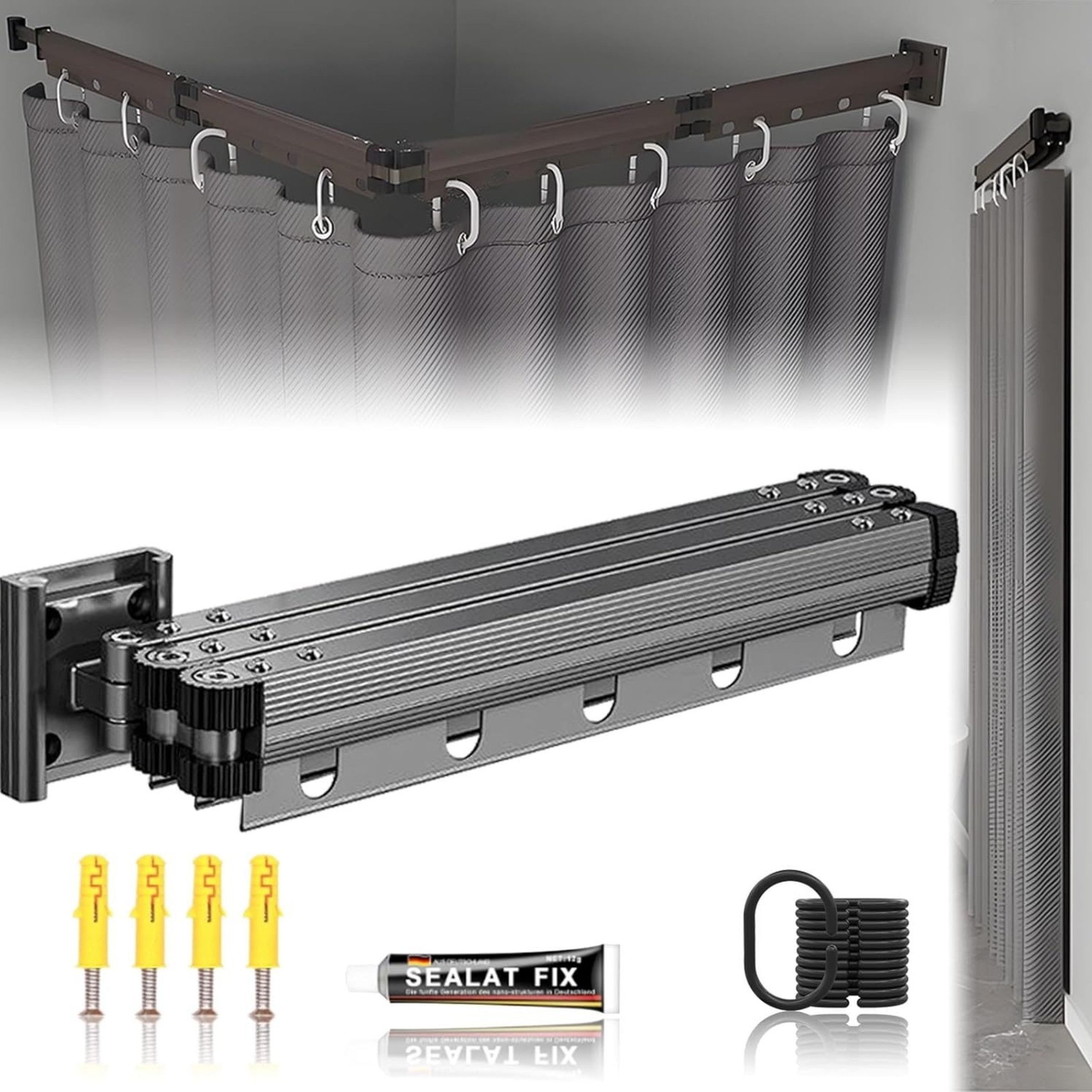 Welikera Duschvorhangstange Duschstange zum Klemmen,faltbare Duschstange,13 günstig online kaufen