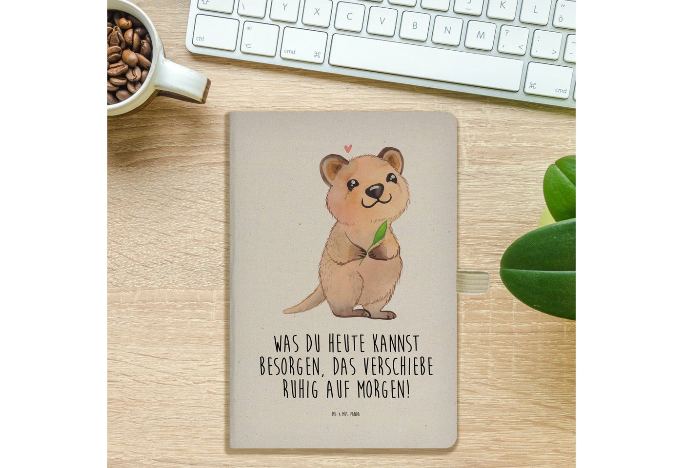 Thumbnail - Mr. & Mrs. Panda Notizbuch Quokka Happy - Transparent - Geschenk, Gute Laune, Aufschieberitis, A Mr. & Mrs. Panda, Umwel...