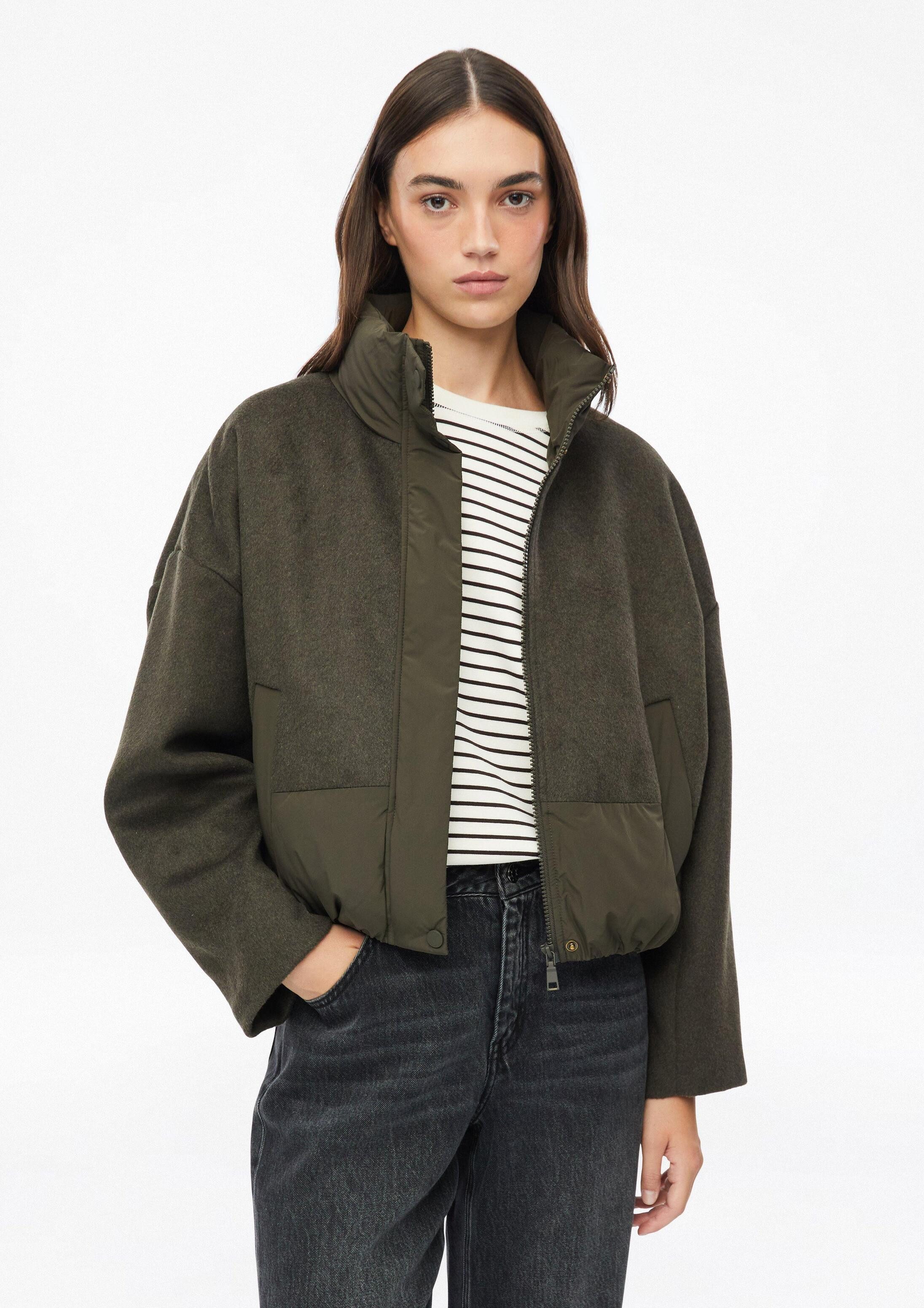 s.Oliver Funktionsjacke Outdoor-Jacke Wollmix-Jacke mit Pufferdetails