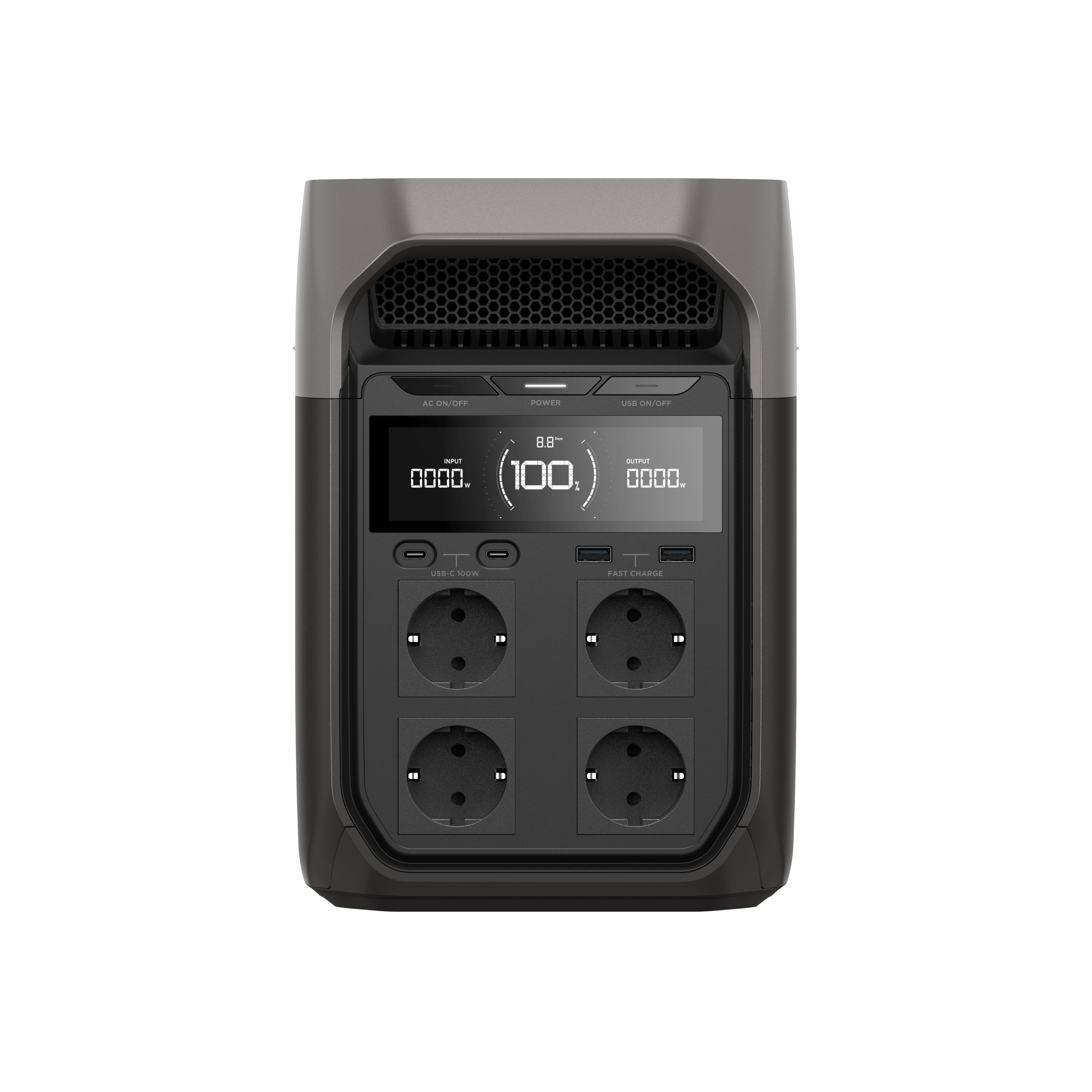 Ecoflow EcoFlow Delta 3 Powerstation 0% Mwst. (12, Abs. 3 UstG) Powerstation LiFEPO4 (230 VAC V), Erweiterbare Kapazität von 1 kWh–5 kWh