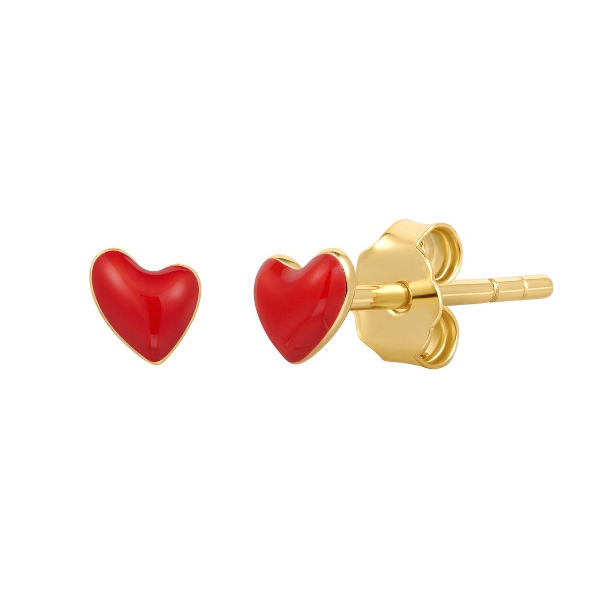 Paar Ohrstecker Herz gelbgold