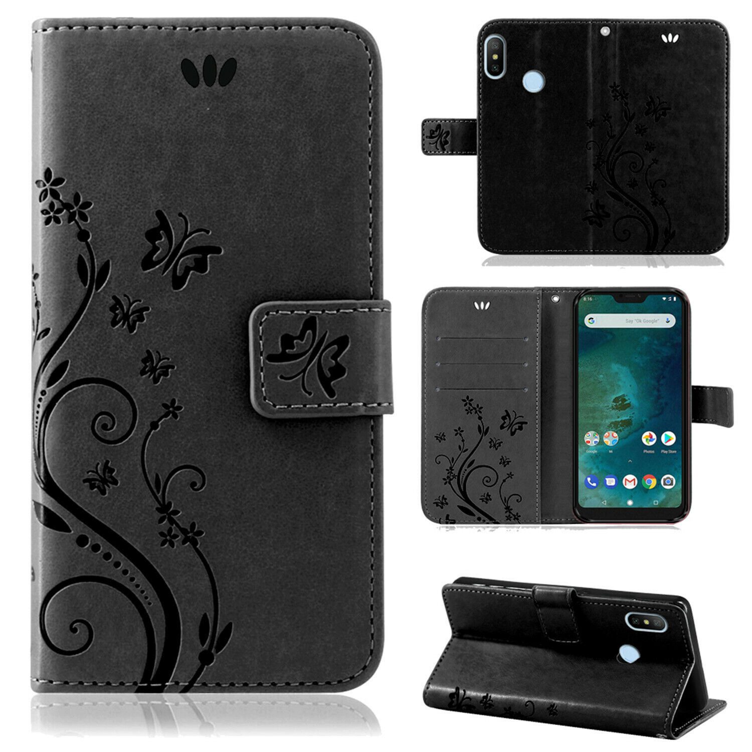 betterfon Handyhülle für Xiaomi Hülle mit [Standfunktion][Kartenfächern], Bookstyle-Hülle: Magnetverschluss 3 Kartenfächer & Standfunktion