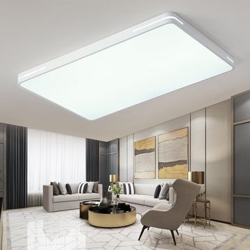 Natsen Deckenleuchte 192W LED Deckenlampe Rechteckig Leuchte, Dimmfunktion, Warmweiß bis Kaltweiß, 3200K-6000K, dimmbar mit Fernbedienung, 90 x 60 x 5 cm (Weiß), Eignet für Wohnzimmer, Gastzimmer, Büro