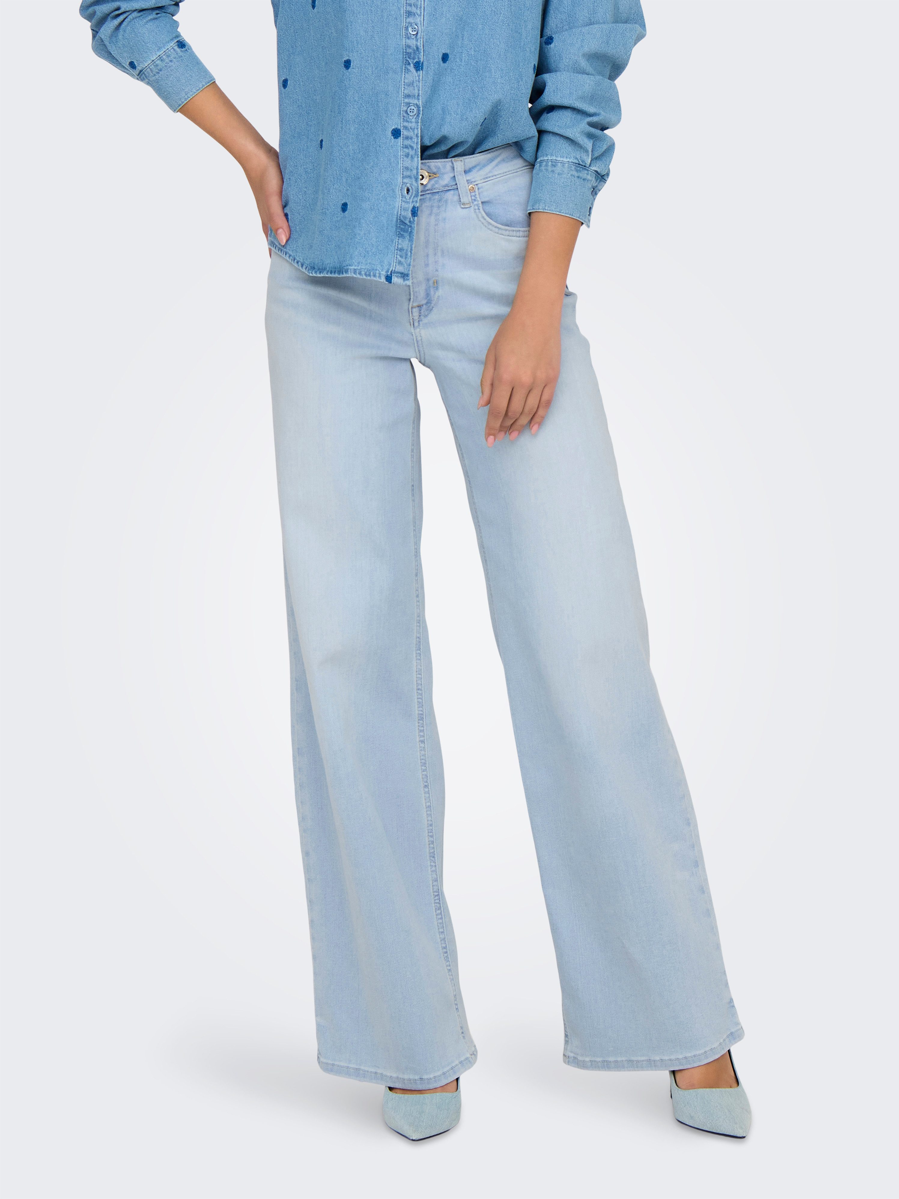 High-waist-Jeans ONLMADISON BLUSH HW WIDE DNM CRO495 NOOS