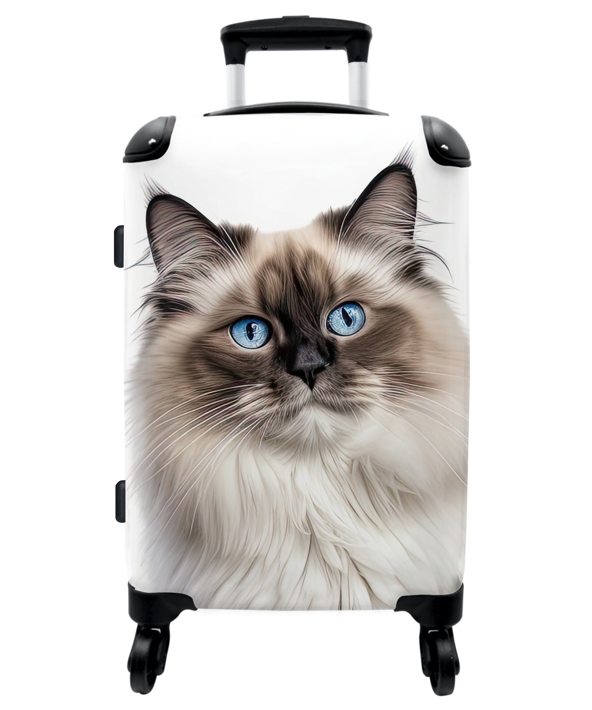 NoBoringSuitcases.com© Koffer 67x43x25cm Katze - Haustier - Ragdoll, 4 Rollen, Aufgabegepäck Trolley Rollkoffer Große Reisekoffer mit 4 Rollen -