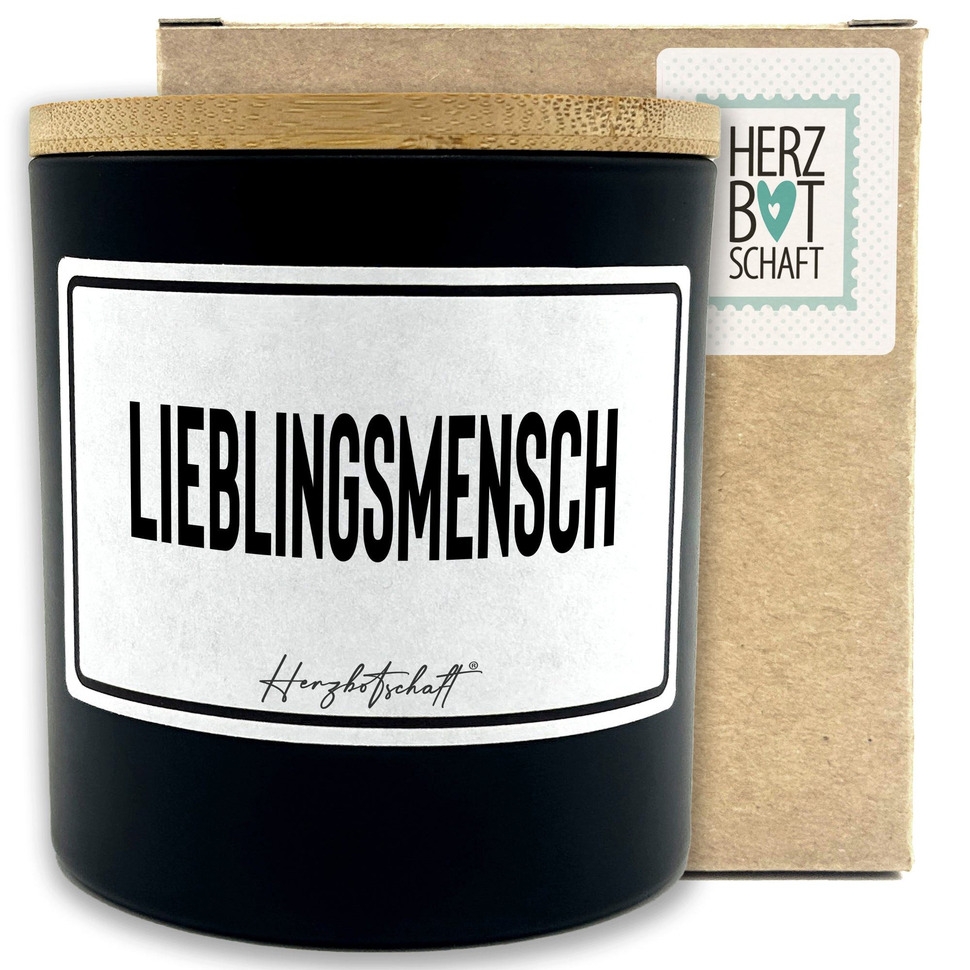 Herzbotschaft Duftkerze, (Lieblingsmensch, originelles Geschenk, handgemachte nachhaltige Sojakerze im Glas)