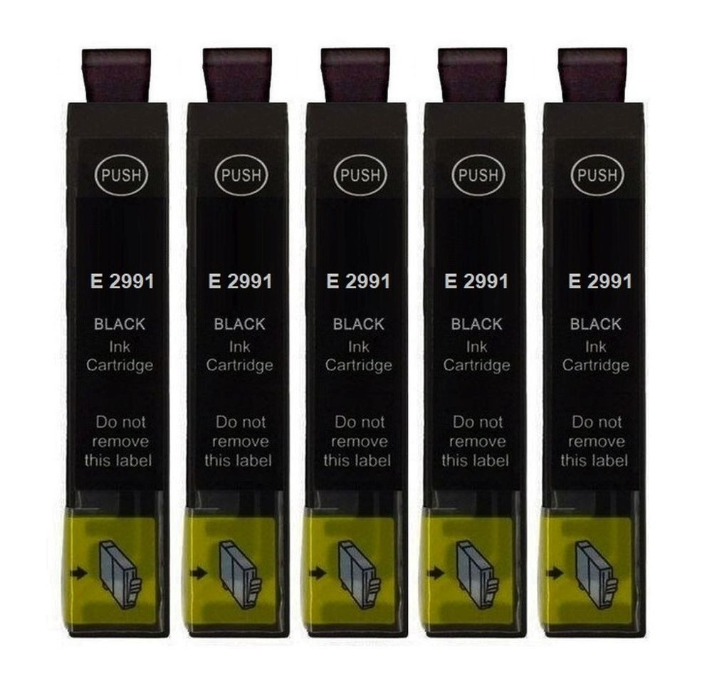 inkpro 5 x Druckerpatrone T29XL kompatibel mit Epson 29XL, T2991 schwarz, Tintenpatrone (für Epson Expression Home XP-235, 245, 247, 255, 257, 332, 335, 342, 345, 352, 355, 432, 435, 442, 445, 452, 455, 5-tlg., Ersetzt Epson T2981, T2991, T29XL, 29XL black (Erdbeere)