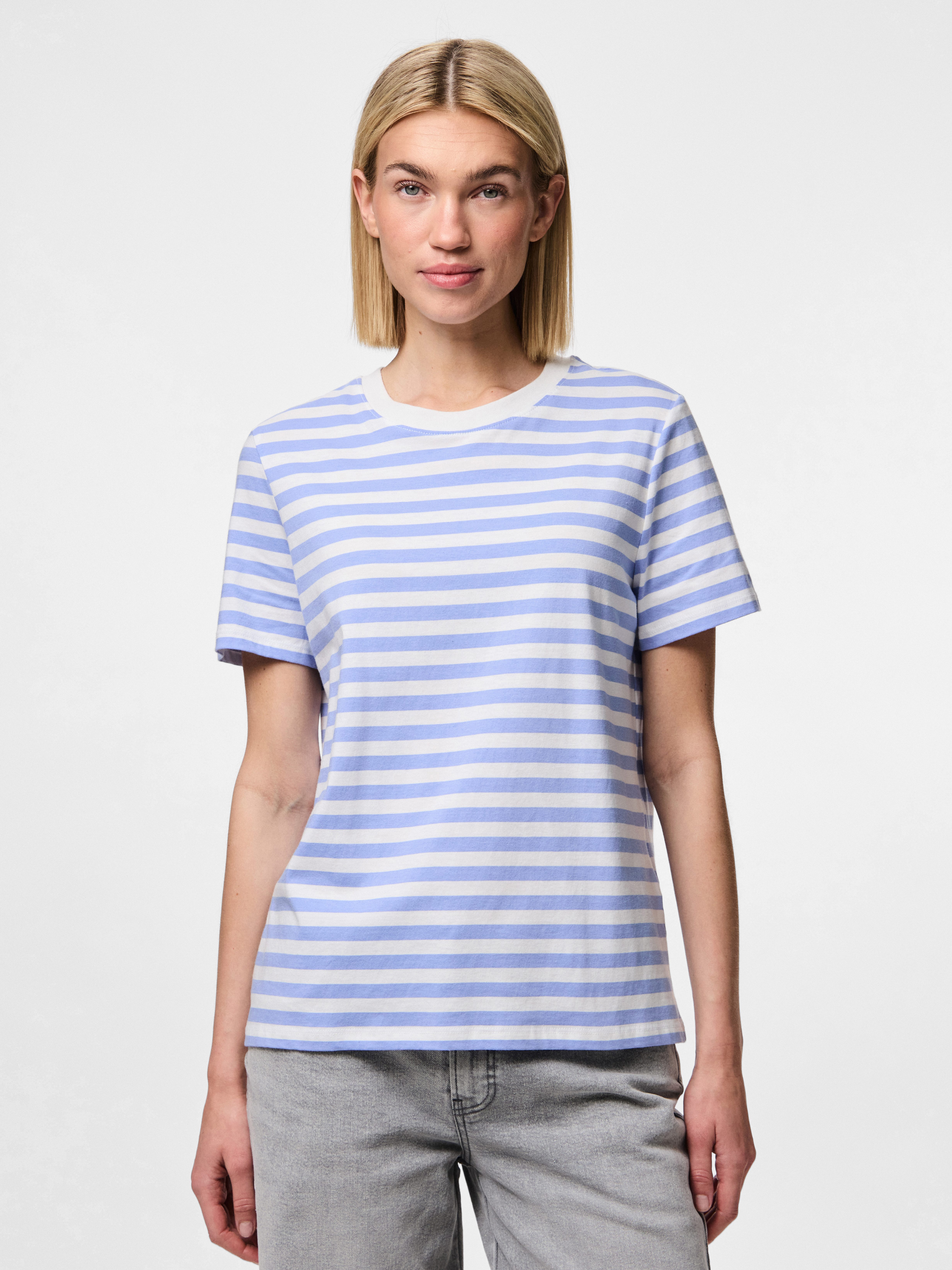 pieces Kurzarmshirt PCRIA SS TEE STRIPES NOOS BC