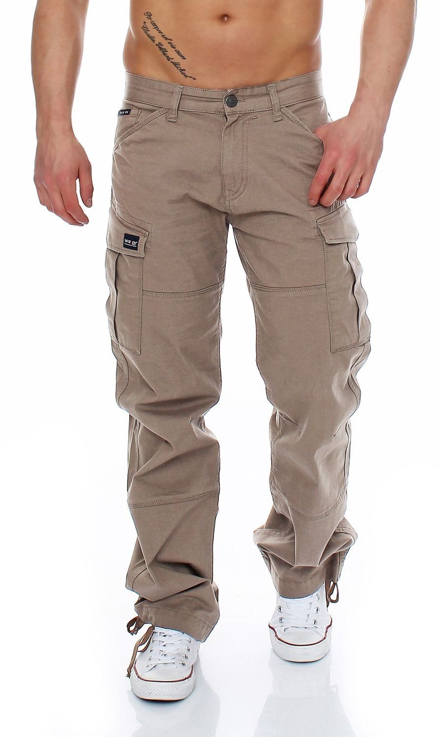 Big Seven Cargojeans Big Seven Brian Cargo Hose Comfort Fit Herren Jeans Hose Beige (Moon Rock)