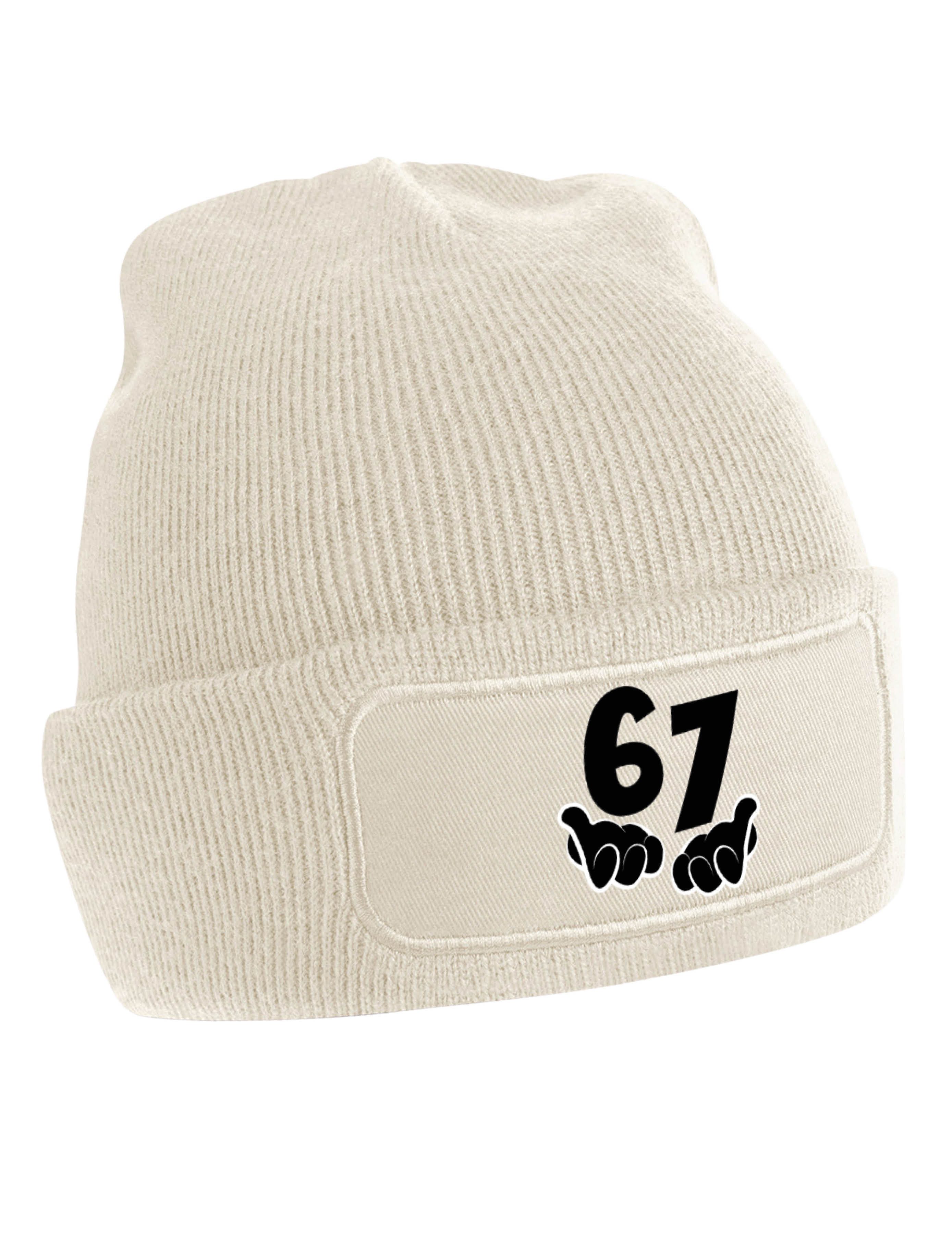 Youth Designz Beanie Unisex Kinder Beanie Mütze "67" echte Dorfkinder Print Geschenk mit lustigem Aufdruck für Jungen und Mädchen Statement