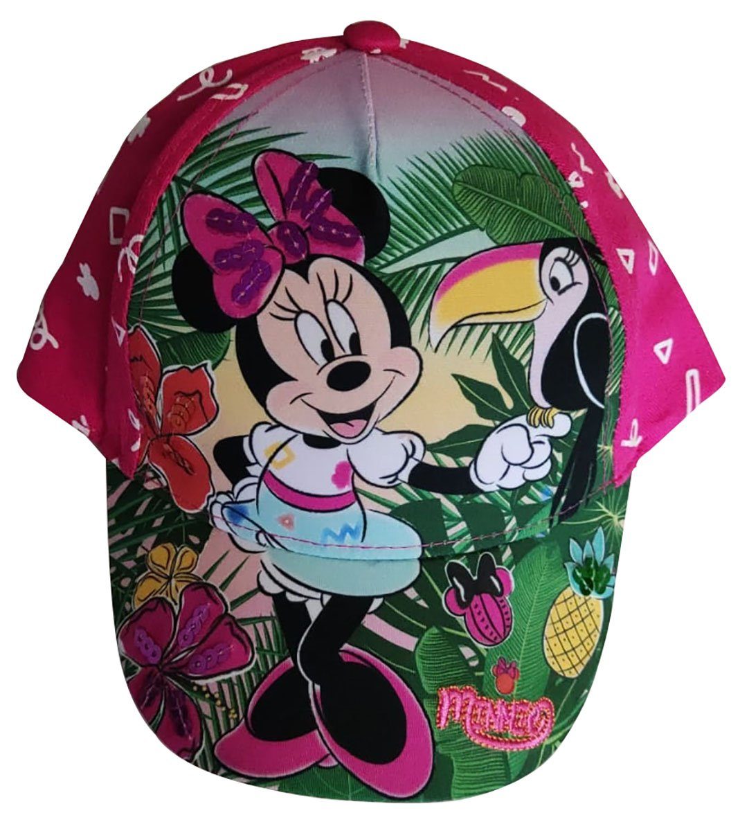 Sun City Baskenmütze Disney Maus Minnie Pink Base im Minnie Kinder-Kappe, Dschungel, Cap