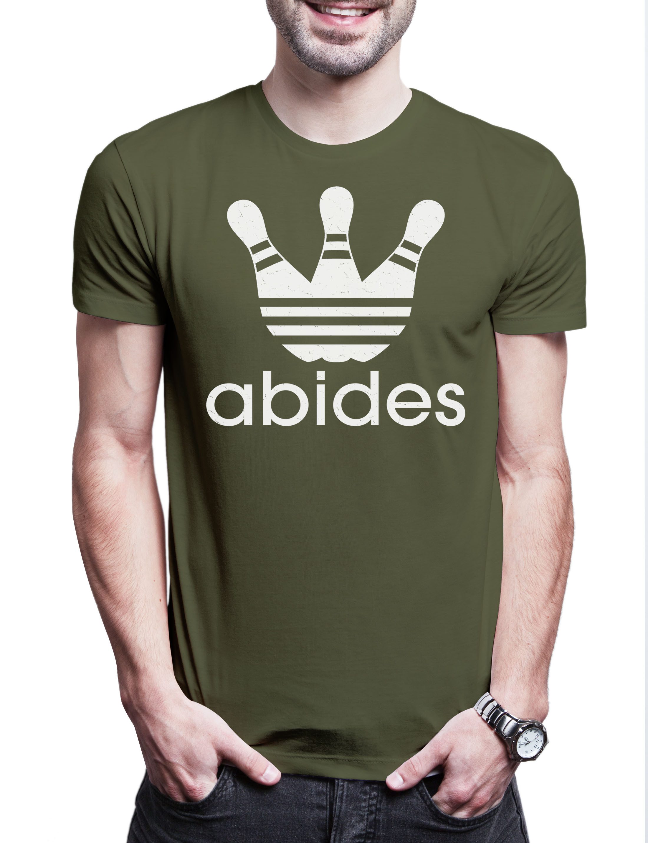 Print-Shirt Abides Logo Herren T-Shirt The Dude Big Walter Air Lebowski Sobchak