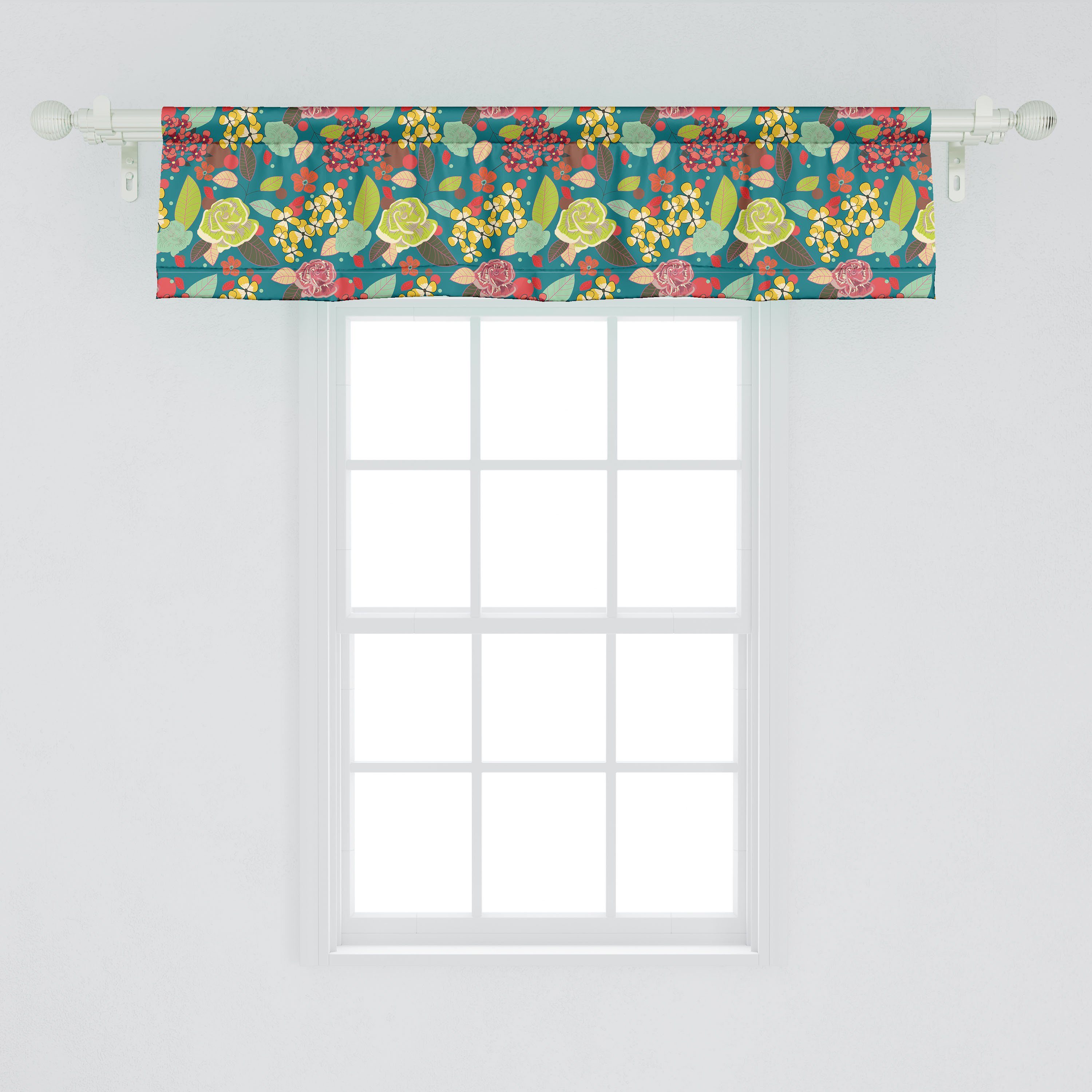Scheibengardine Vorhang Volant für Garten Microfaser, Dekor Stangentasche, Abakuhaus, Küche Bunte Schlafzimmer Beetpflanzen mit