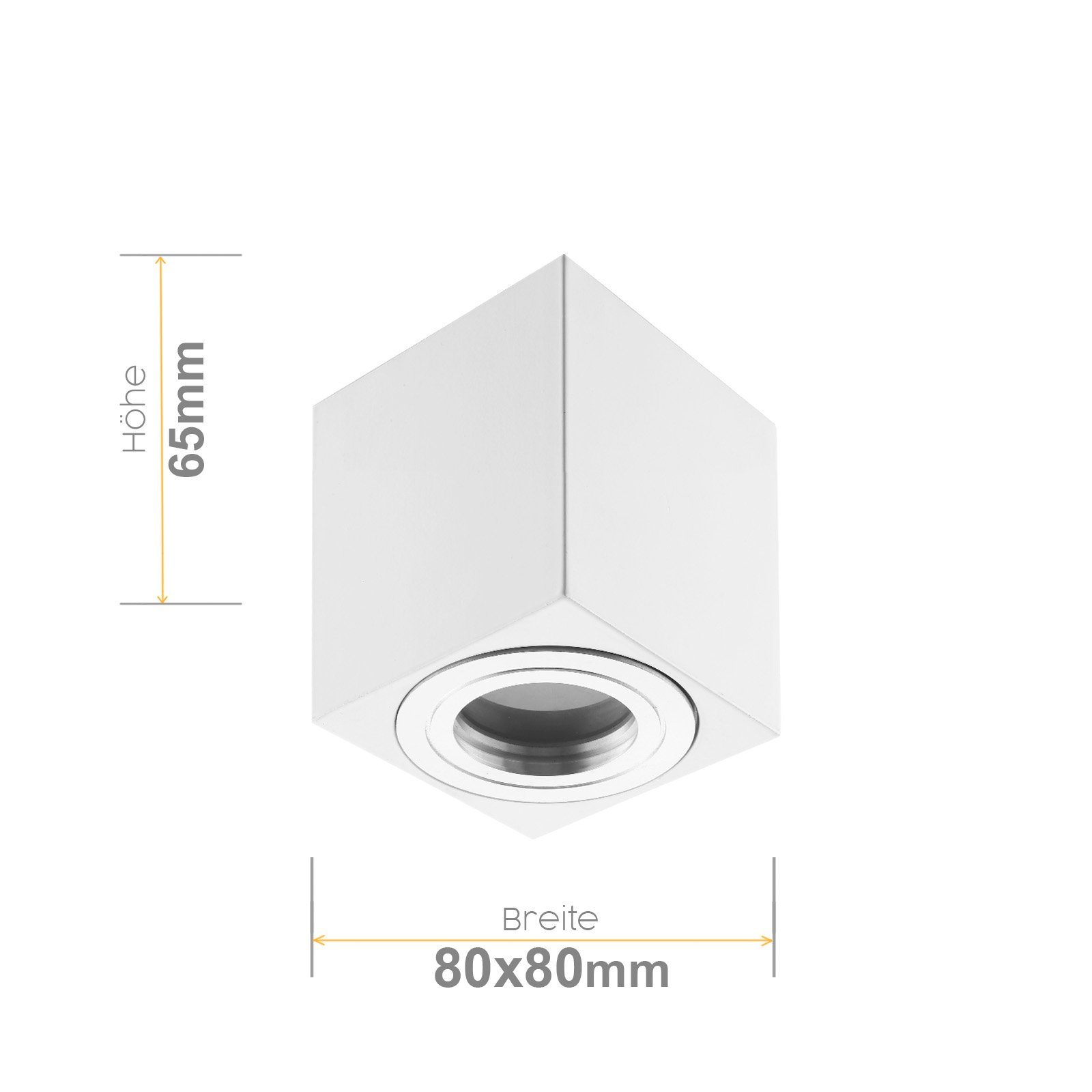 Sweet LED Aufbauleuchte flach für Bad&Küche eckig Aluminium weiß chrom IP44 Deckenspot, ohne Leuchtmittel, Aufbaustrahler LED, Aufbauspot, Deckenstrahler