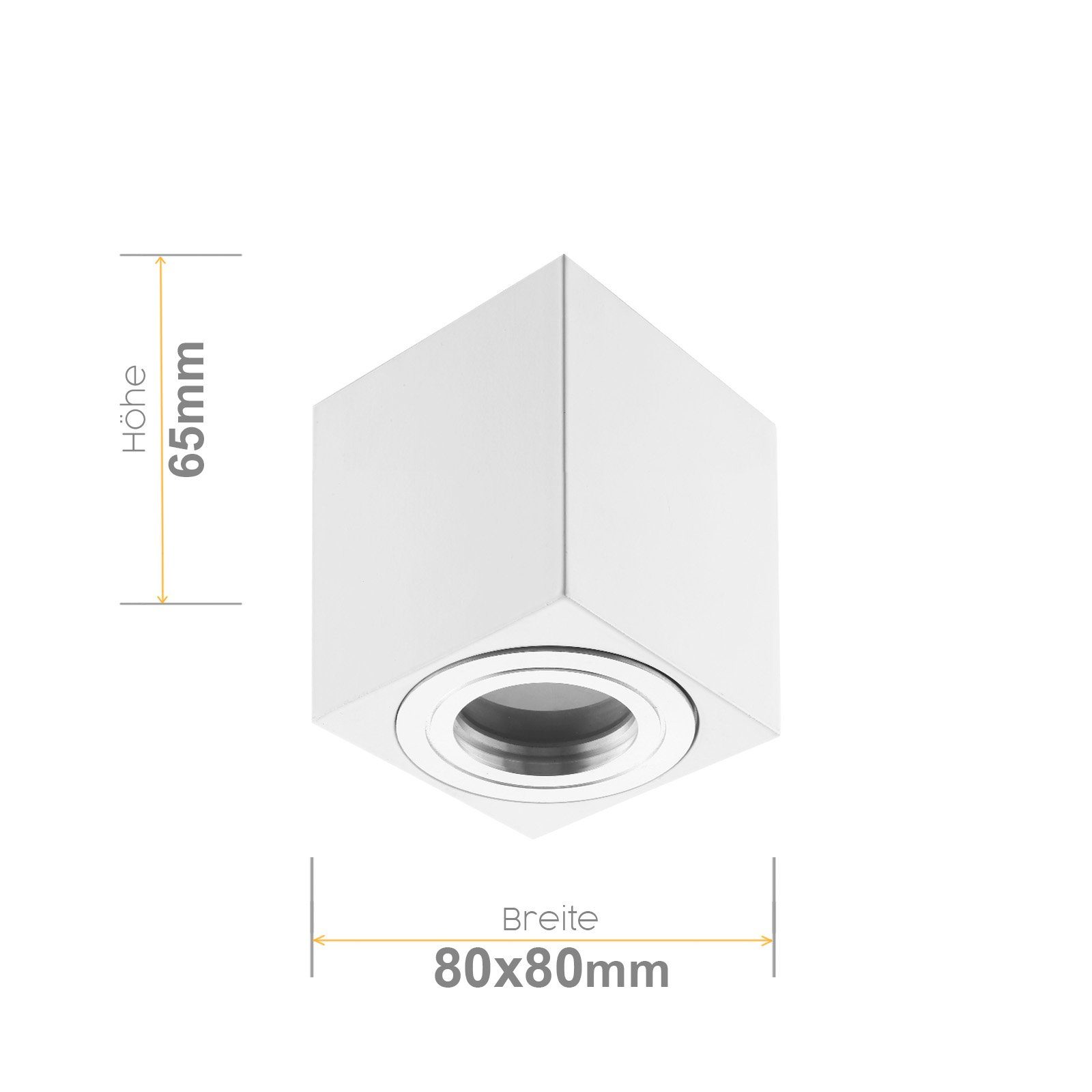 Aufbauspot Badezimmer, ohne weiß Leuchtmittel, eckig Sweet Aufbauleuchte deckenspot LED Bad LED, IP44 Aluminium flach chrom Aufbaustrahler