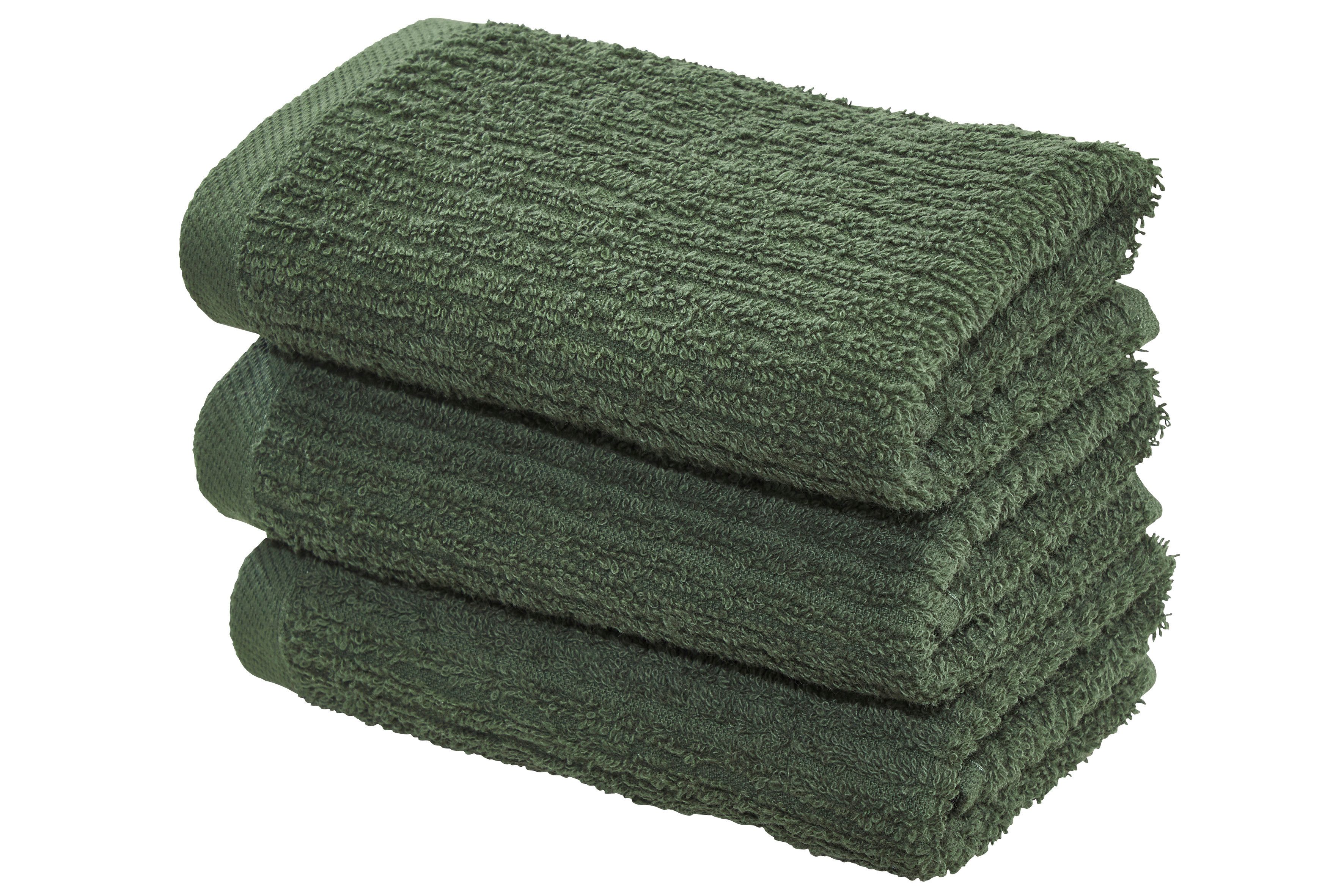 OTTO home Gästehandtücher Riva, 30x50, Premium Handtücher, 500 gr/m², Webfrottier (3-St), Hoch-Tief-Struktur, Streifen, weich, 5 Jahre Garantie