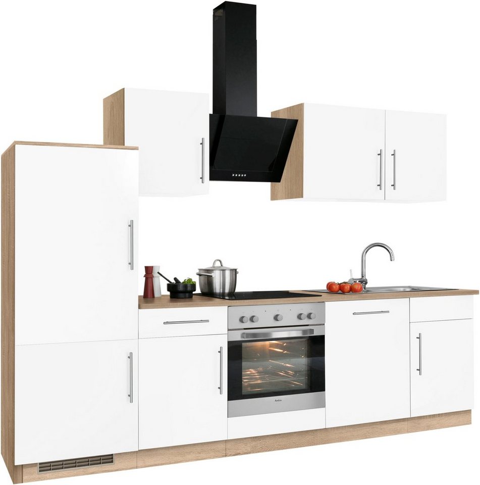 wiho Küchen Küchenzeile Cali, mit E-Geräten, Breite 280 cm, Made in Germany