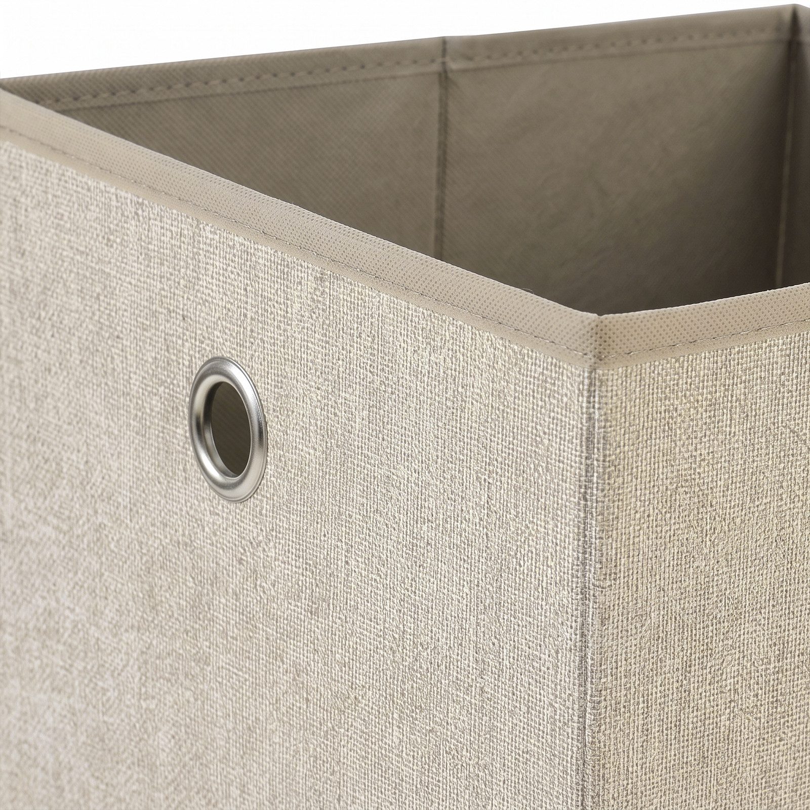 Sekey Aufbewahrungsbox Aufbewahrungsboxen 6er Set, faltbare Ordnungsboxen mit Griff, 33 x 33 x 33 cm, Beige Faltboxen aus Vliesstoff für die Aufbewahrung – Bild 3 von 5