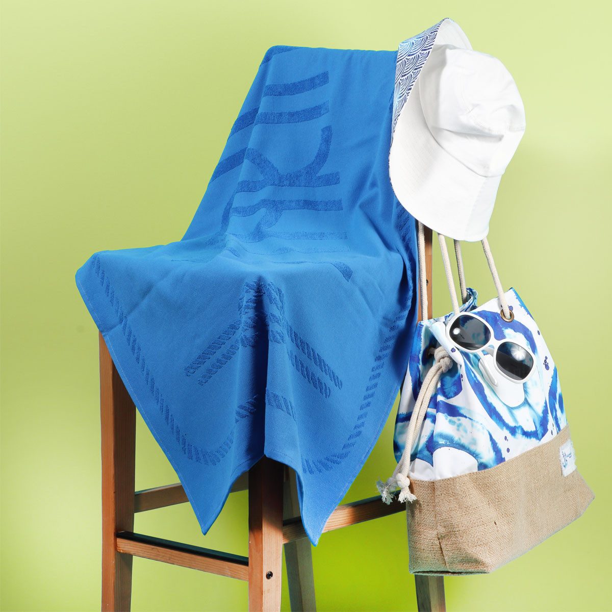 ANEMOSS Strandtücher Anemoss Anchor Strandhandtuch – 70×140 cm, Mitternachtsblau, (1-St)