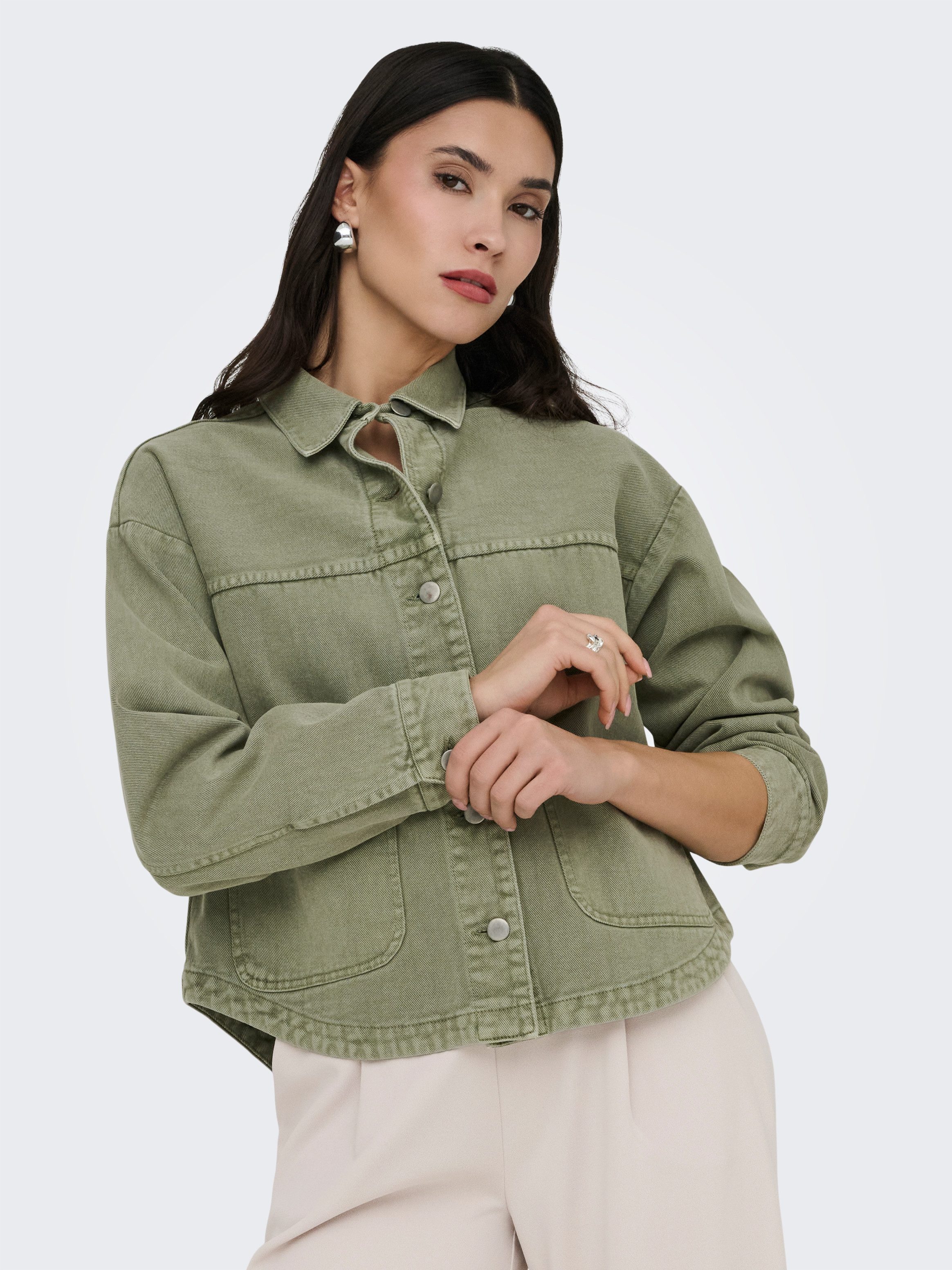 JDY Jeansjacke JDYNOMA L/S SHACKET PNT DIA Baumwolle, Denim Style günstig online kaufen