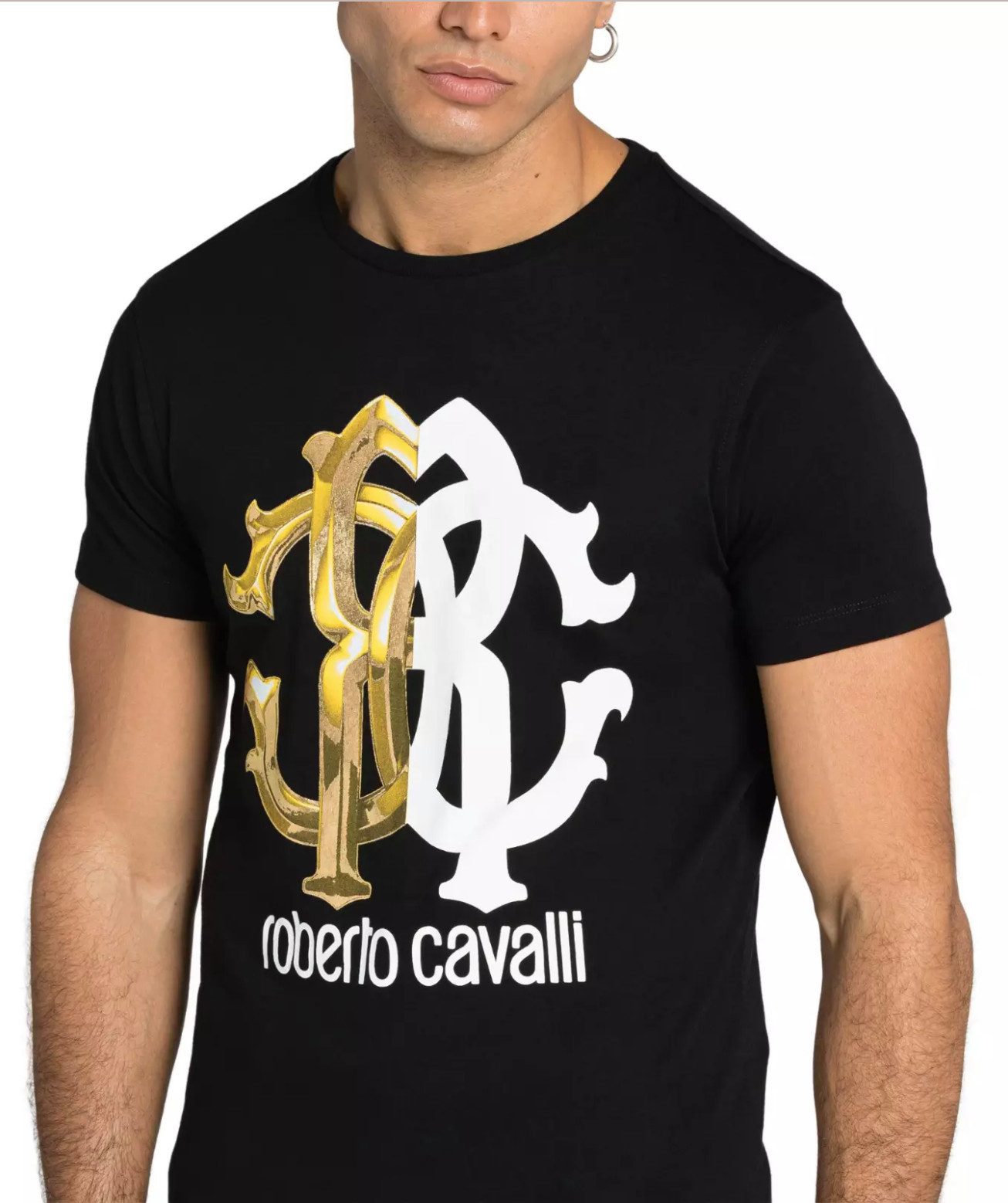roberto cavalli T-Shirt Firenze RC Logo Slim Fit Shirt Haupt- und luxuriöseste Linie der Marke