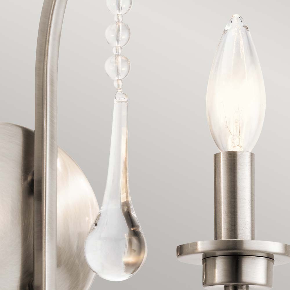 Elstead LIGHTING Wandleuchte, Leuchtmittel nicht inklusive, Wandleuchte Wandlampe Flurleuchte Schlafzimmerleuchte Stahl Kristalle