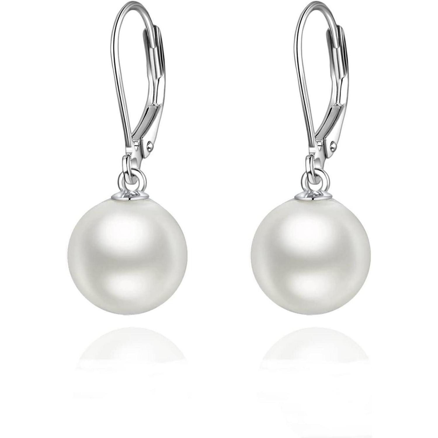 Perlenohrringe Ohrringe Hängend Sterling Silber Damen Mädchen Geschenke Perle