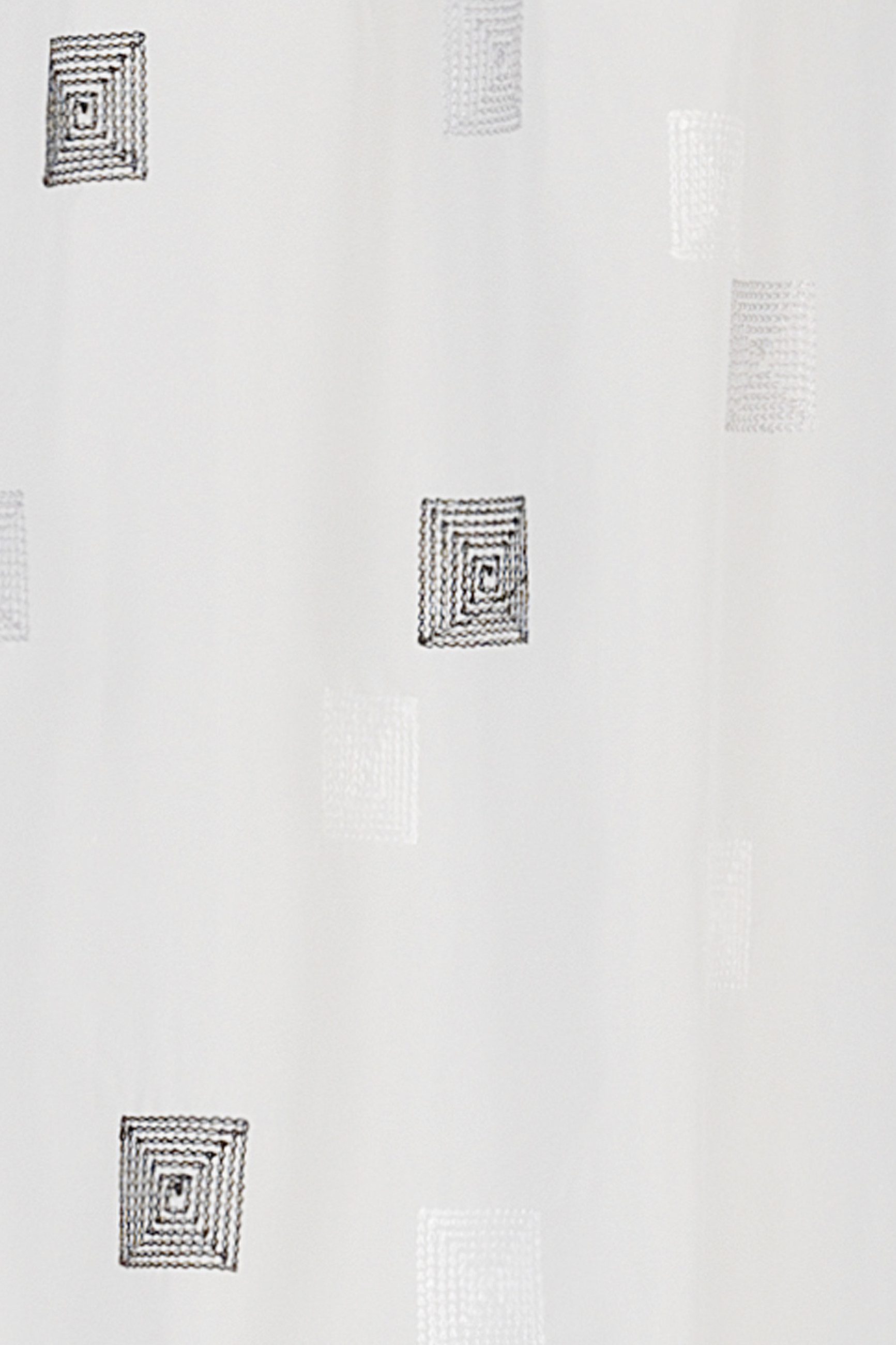 ELBERSDRUCKE Scheibengardine Bistrogardine Quadro weiß-grau transparent 48x günstig online kaufen