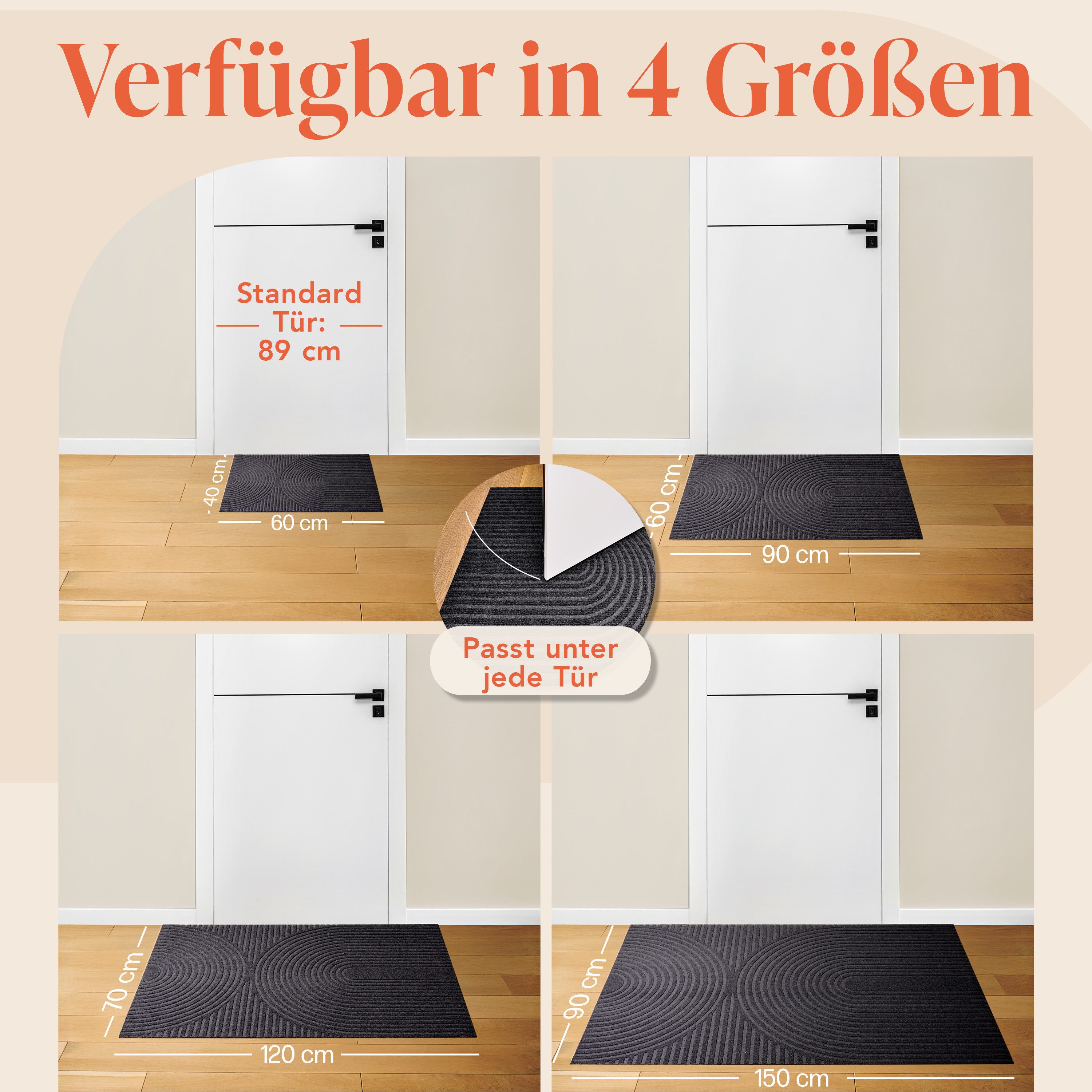 Blumtal Fußmatte rutschfeste Schmutzfangmatte aus langlebigem Polyester, Fußmatte innen/Schmutzfangmatte außen – Bild 5 von 5