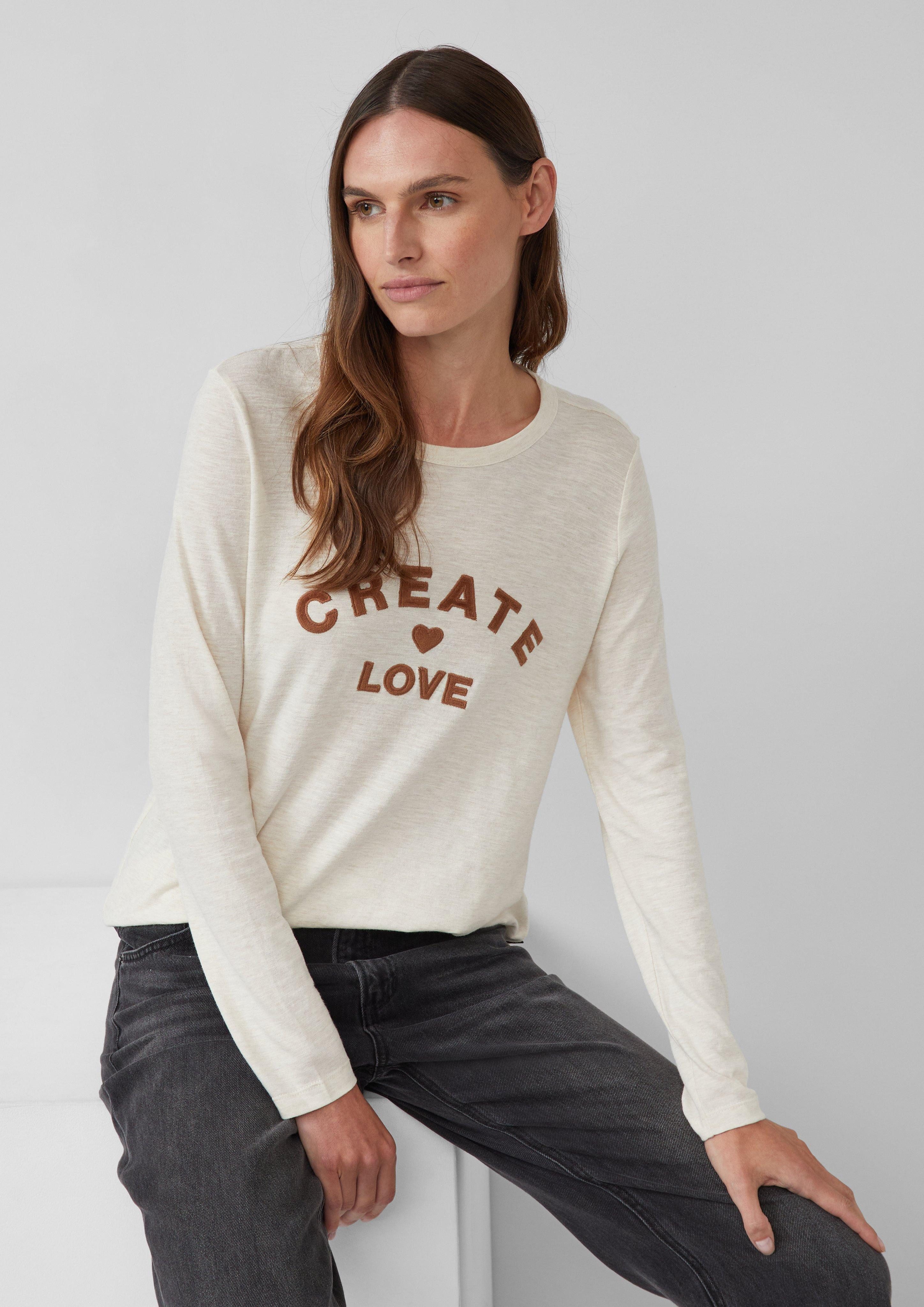s.Oliver Kurzarmshirt Longsleeve mit appliziertem Artwork günstig online kaufen