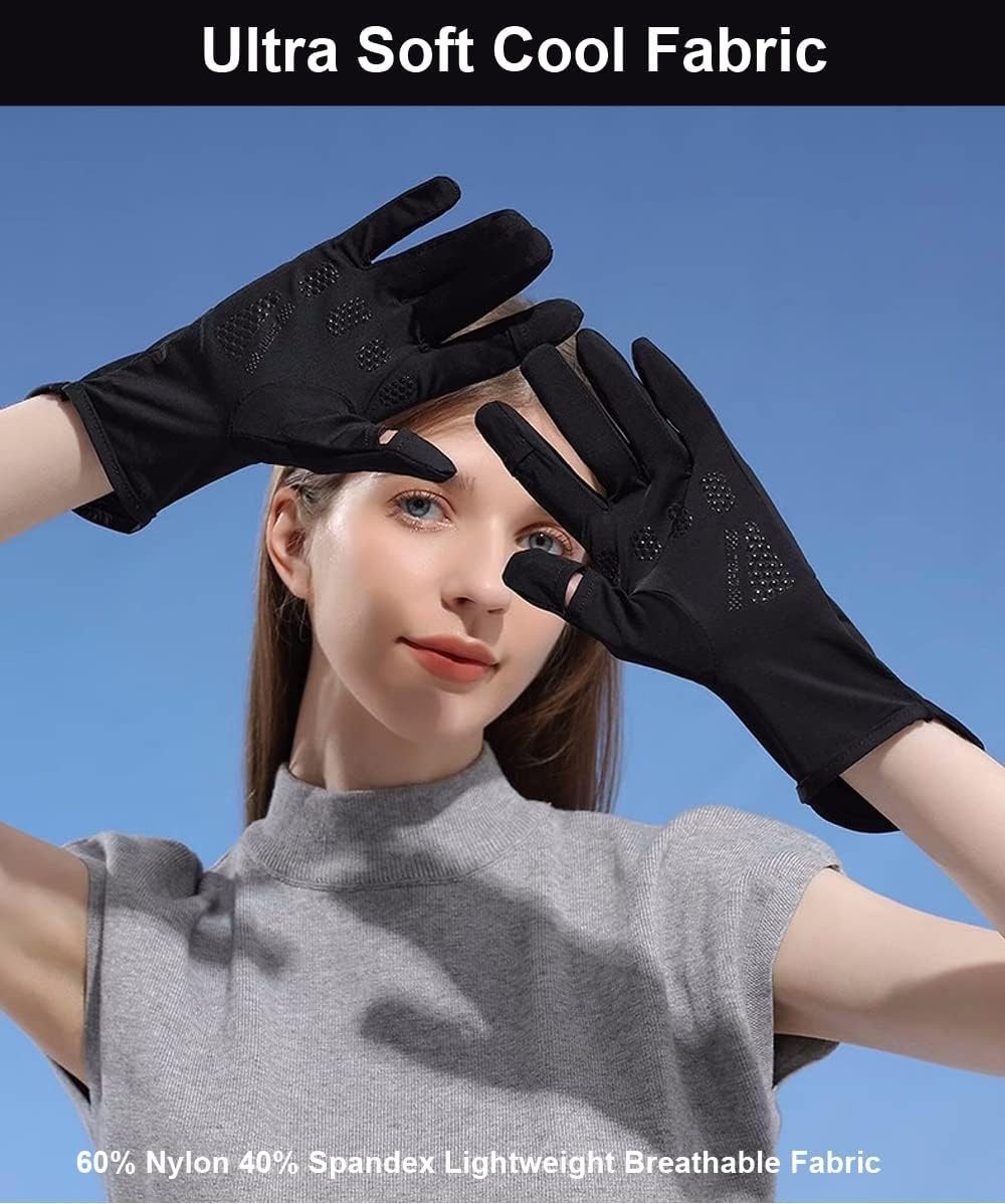 Coonoor Fahrradhandschuhe Rutschfeste UV-Schutz-Handschuhe für Damen,Atmungsaktiv und leicht