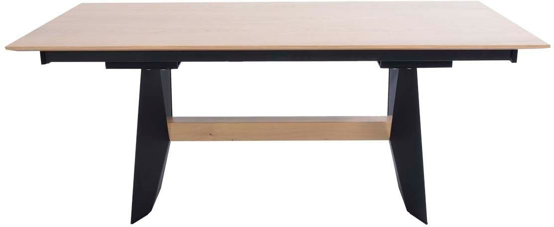 K+W Komfort & Wohnen Tisch Struktur/Wildeiche | bianco Massivholzbalken, in Schwarz fix, bianco 2 Breiten Gestell Metall Esstisch, Wildeiche mit aus