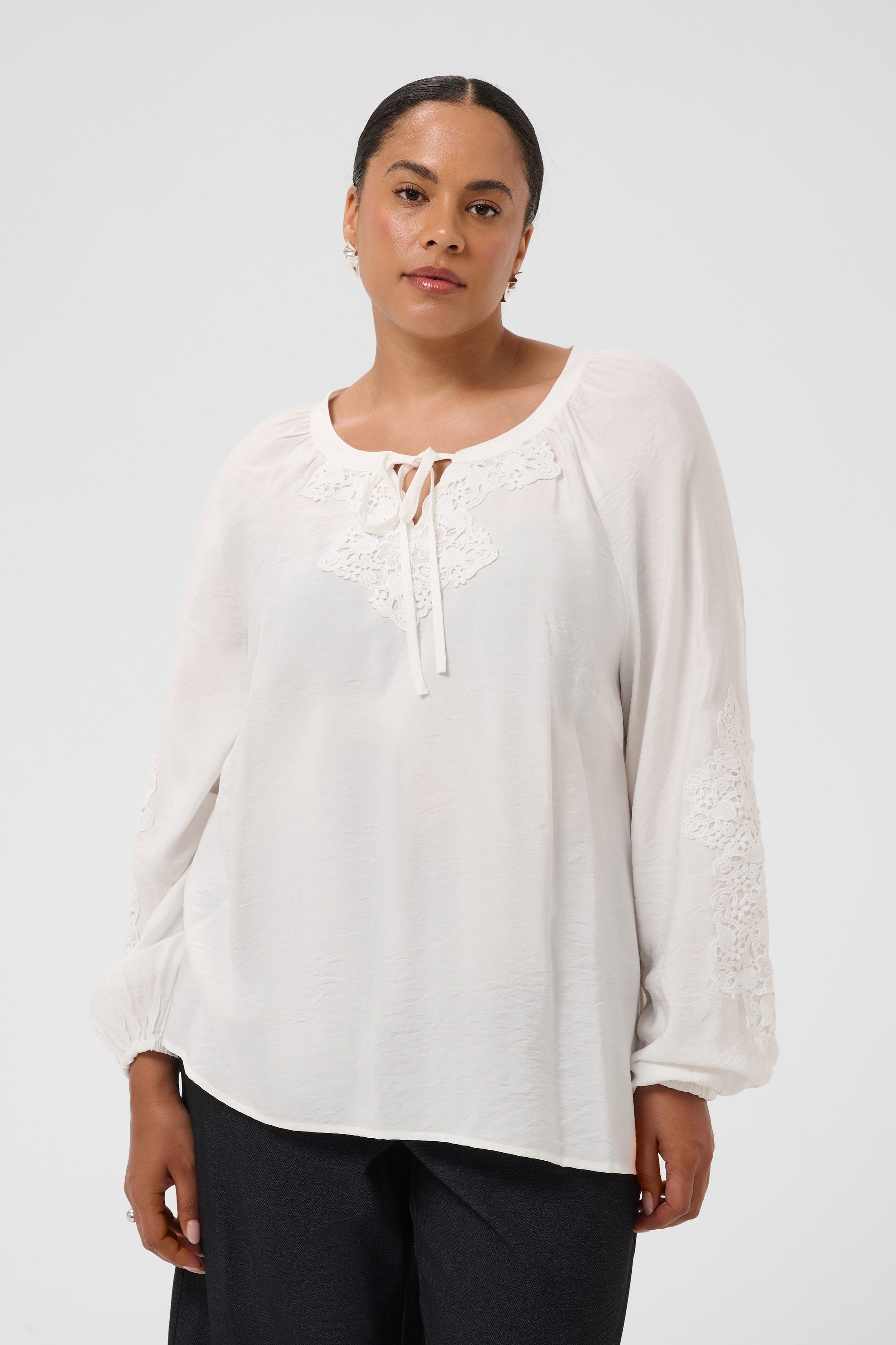 KAFFE Curve Langarmbluse Bluse langarm KCnioma Große Größen
