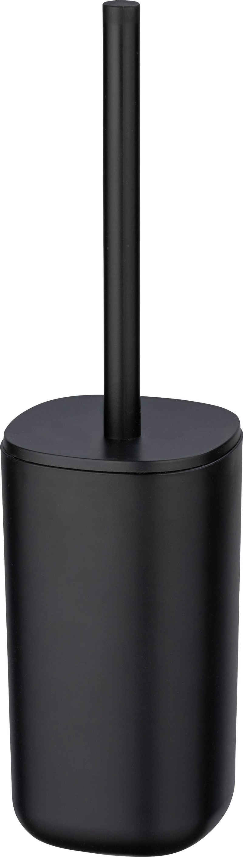 WENKO WC-Garnitur Davos, schwarz matt, mit auswechselbarem Bürstenkopf