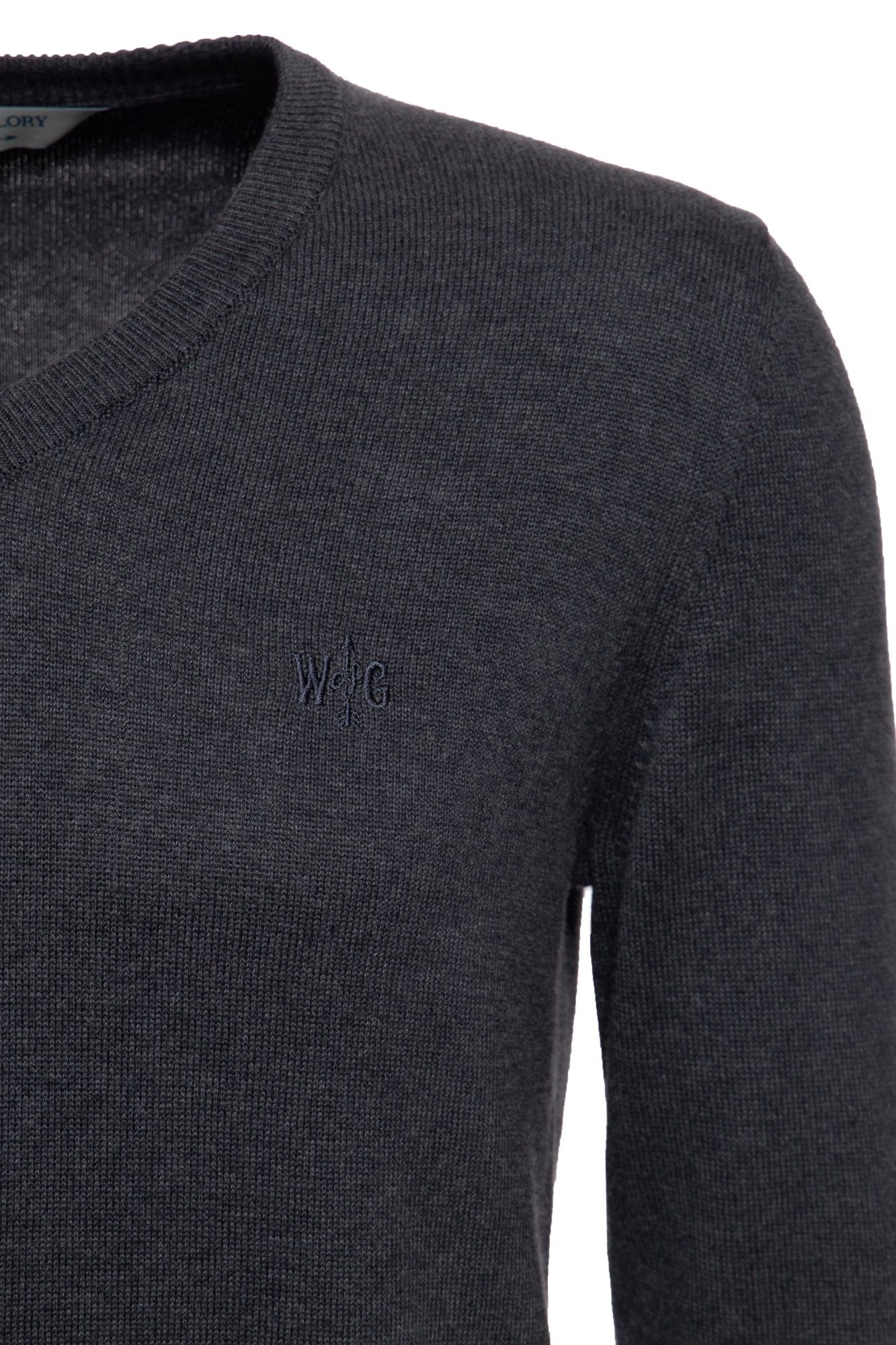 Way of Glory Strickpullover mit dezenter Logo-Stickerei auf der Brust