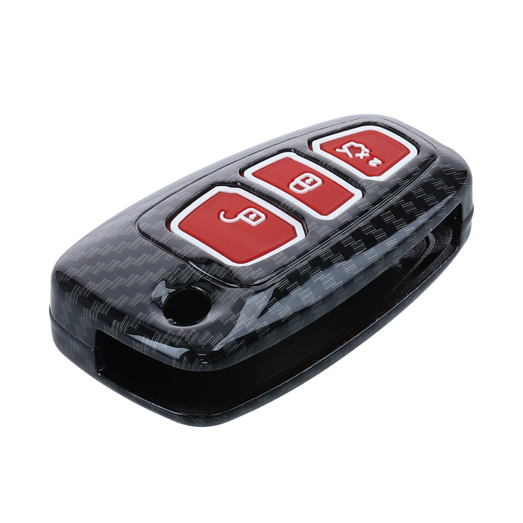 Hülle für Schutzhülle Klapp Cover 3-Tasten - Hardcover Schlüsselhülle Autoschlüssel, Autoschlüssel Case Schlüsseltasche kwmobile Ford
